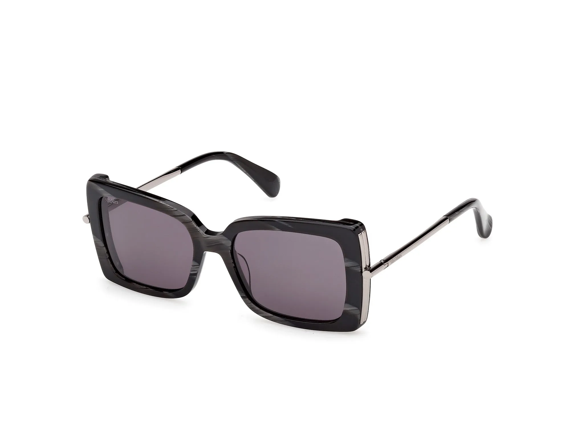 Max Mara MM0166 ROQUEBRUNE 63A Occhiali da sole Acetato Nero Fumo Farfalla Normale - immagine 1