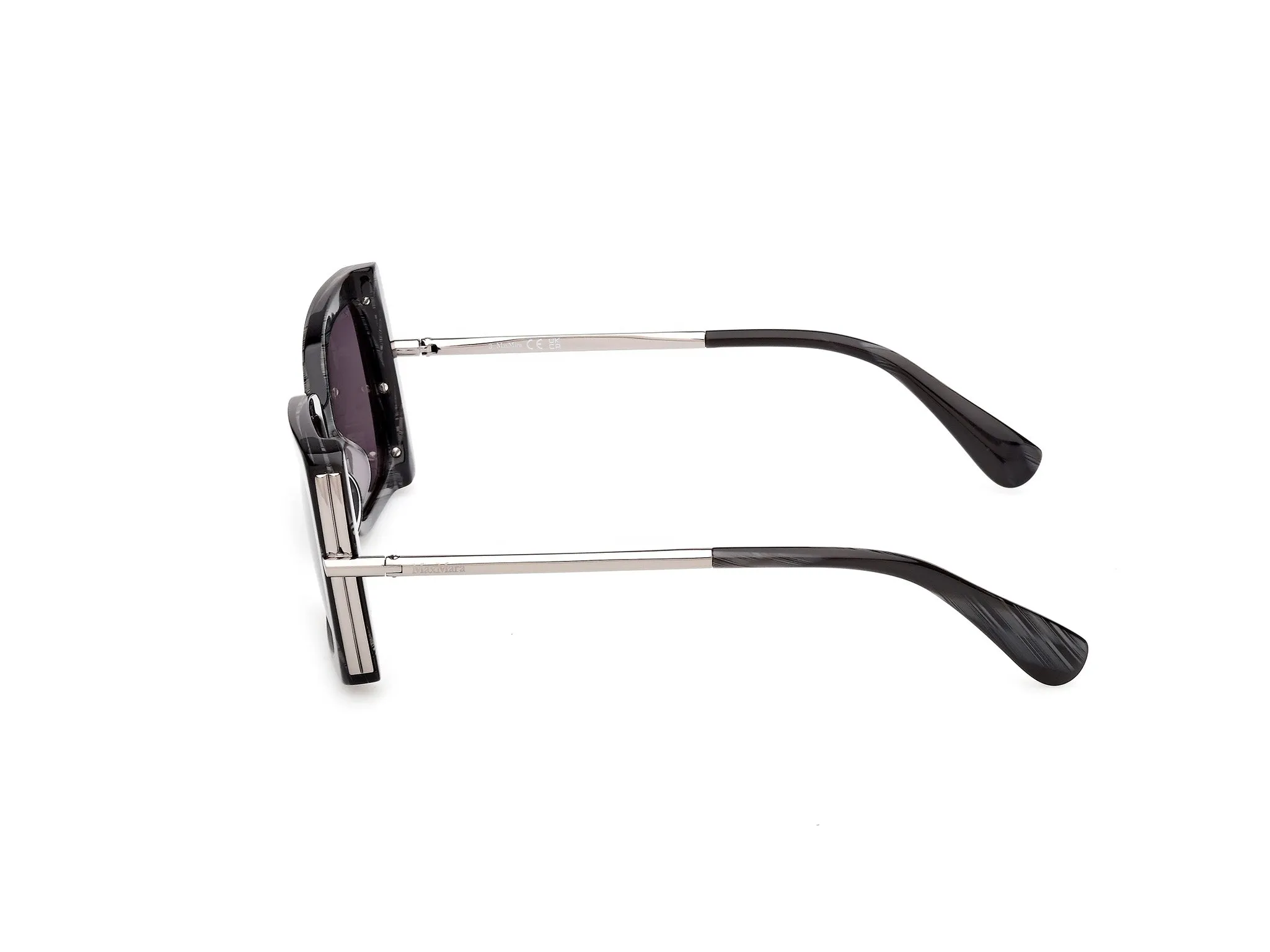 Max Mara MM0166 ROQUEBRUNE 63A Occhiali da sole Acetato Nero Fumo Farfalla Normale - immagine 3