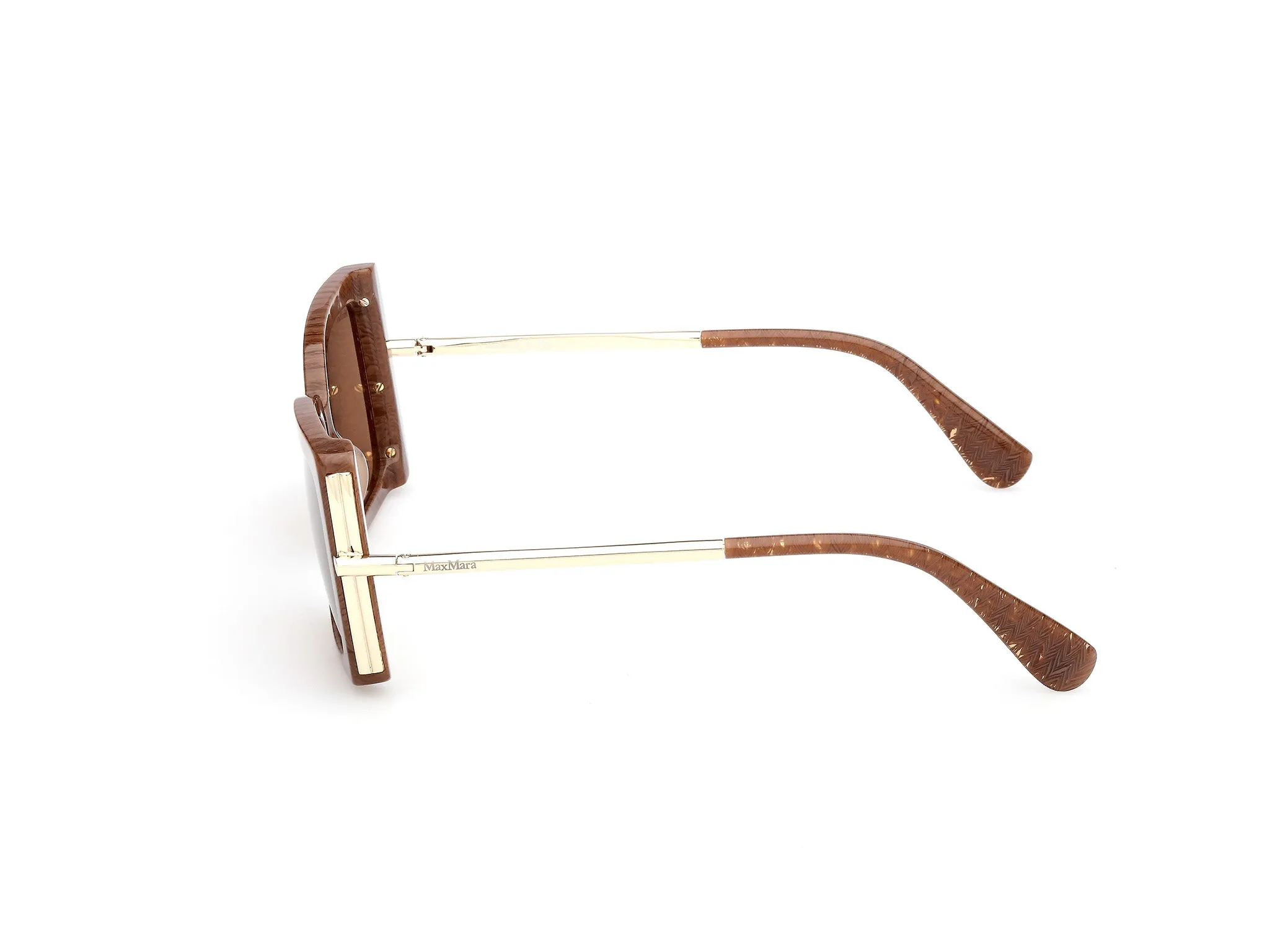 Max Mara MM0166 ROQUEBRUNE 56E Occhiali da sole Acetato Marrone Marrone Farfalla Normale - immagine 3