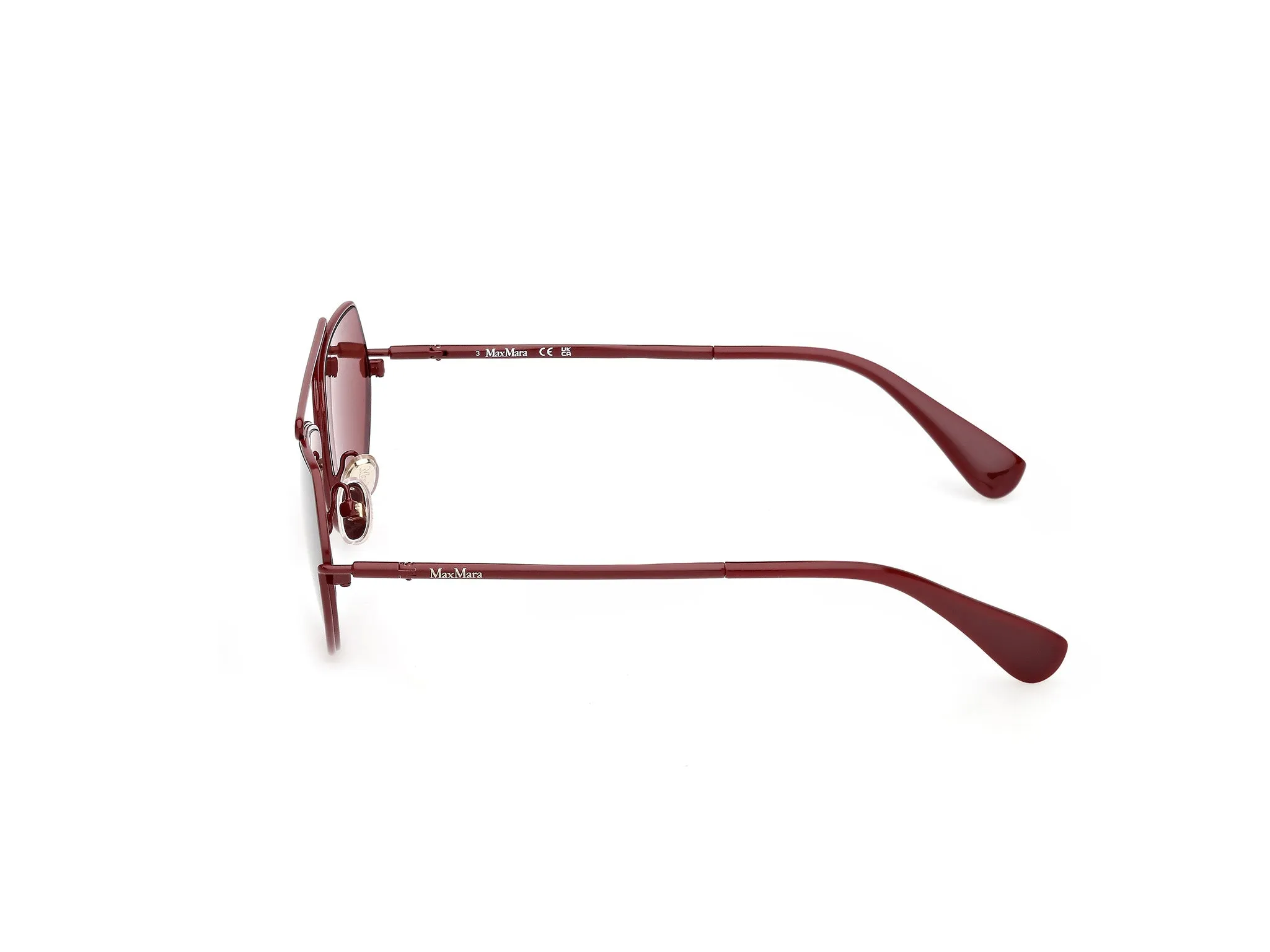 Max Mara MM0165 JOEY 69S Occhiali da sole Metallo Bordeaux Bordeaux Rotonda Normale - immagine 3