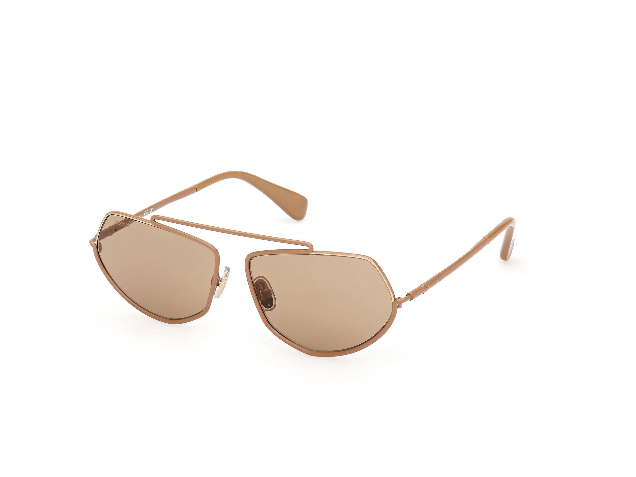 Max Mara MM0165 JOEY 45E Occhiali da sole Metallo Marrone Marrone Rotonda Normale - immagine 1