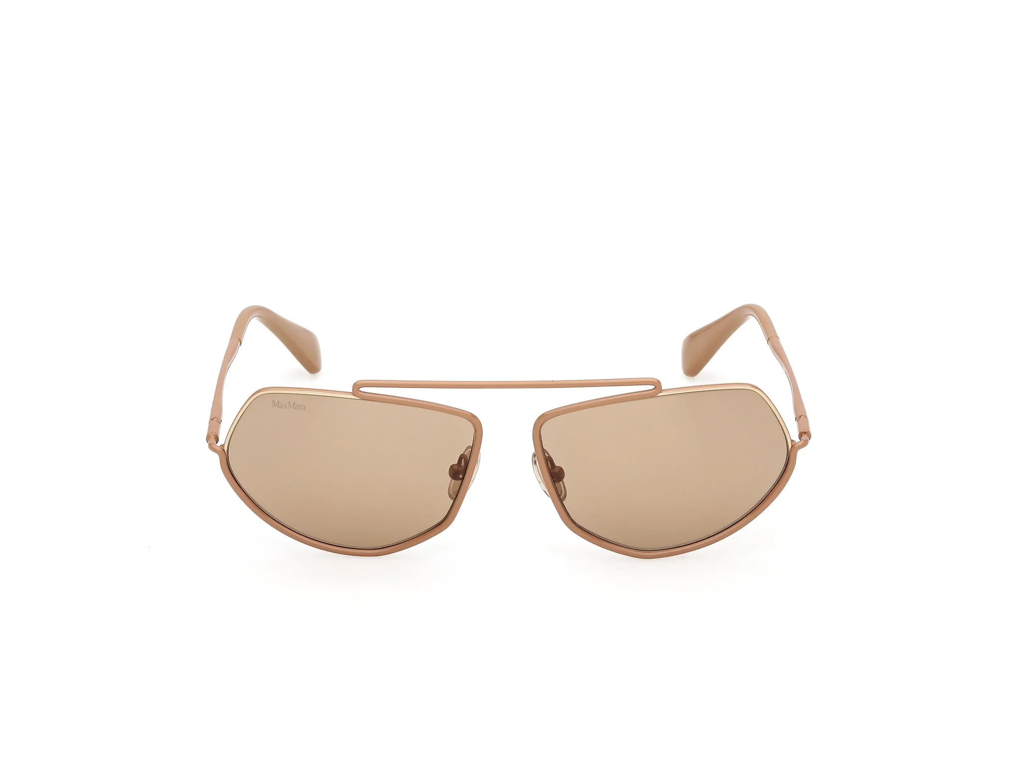 Max Mara MM0165 JOEY 45E Occhiali da sole Metallo Marrone Marrone Rotonda Normale - immagine 2