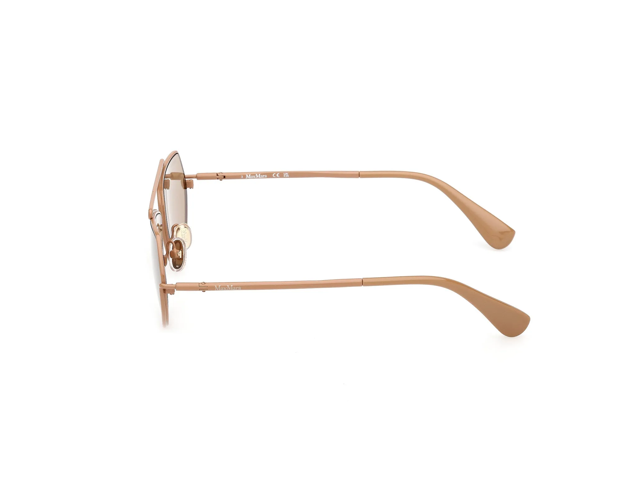 Max Mara MM0165 JOEY 45E Occhiali da sole Metallo Marrone Marrone Rotonda Normale - immagine 3