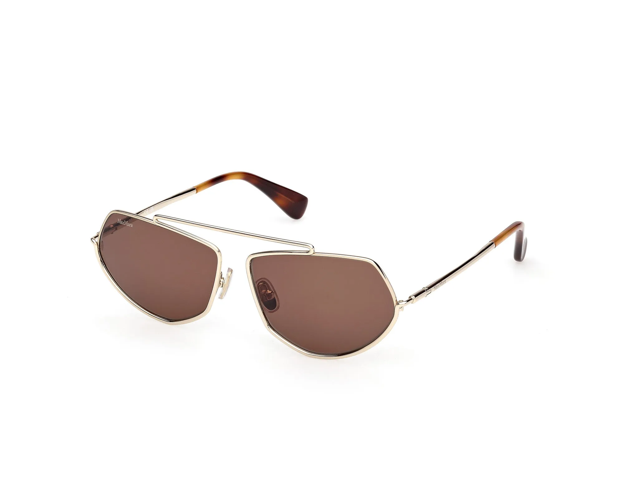 Max Mara MM0165 JOEY 32E Occhiali da sole Metallo Oro Marrone Rotonda Normale - immagine 1
