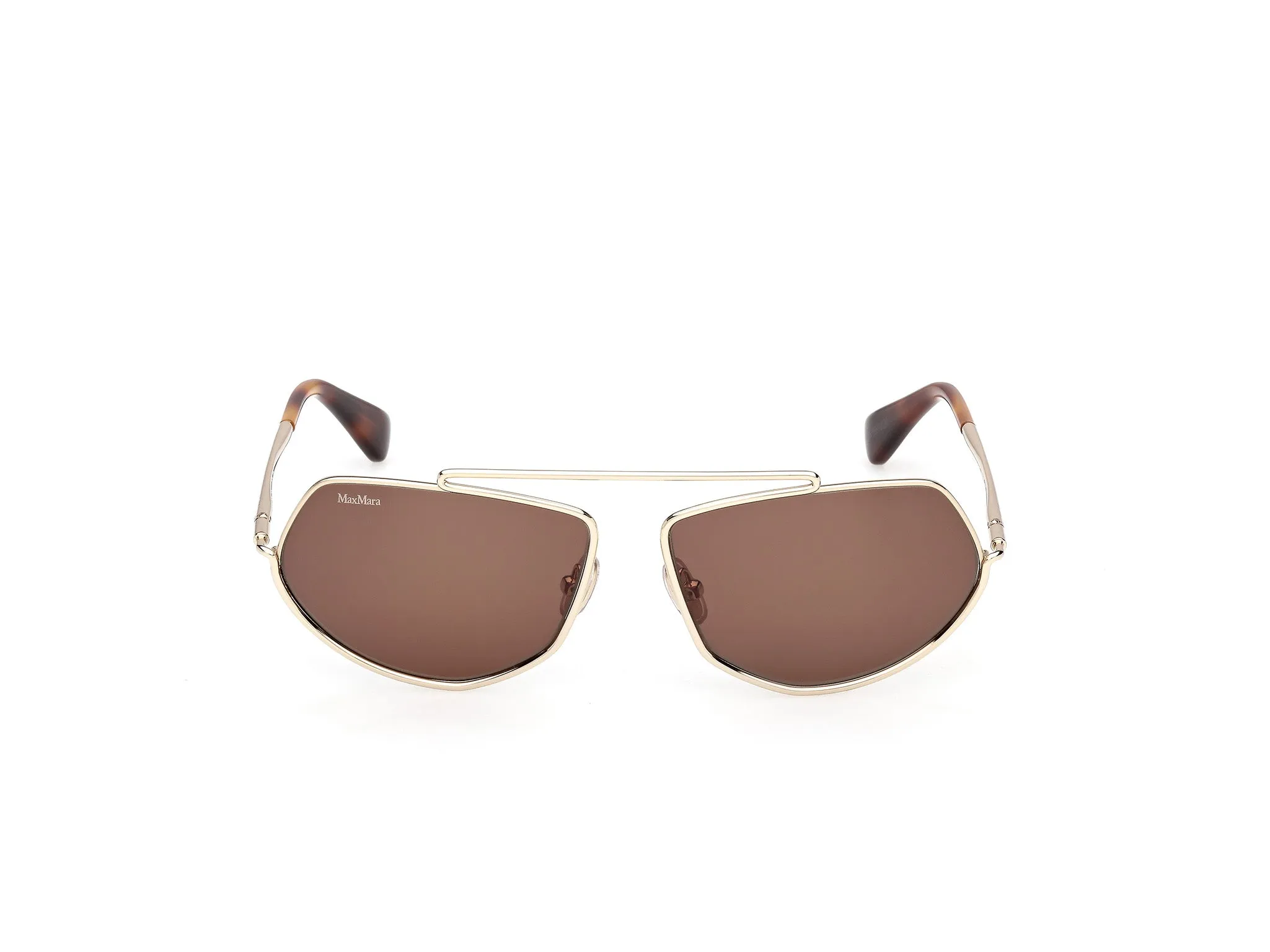 Max Mara MM0165 JOEY 32E Occhiali da sole Metallo Oro Marrone Rotonda Normale - immagine 2