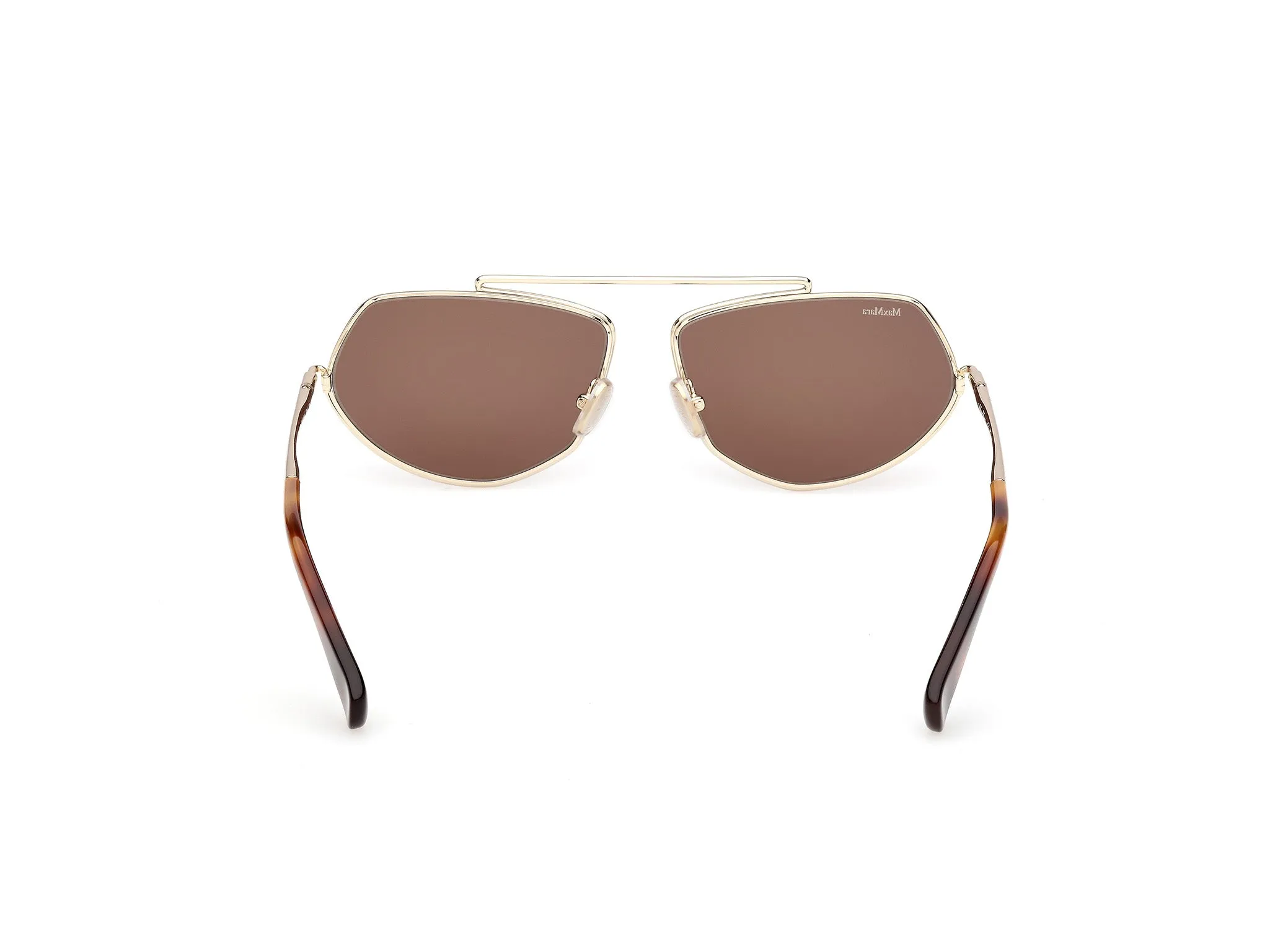 Max Mara MM0165 JOEY 32E Occhiali da sole Metallo Oro Marrone Rotonda Normale - immagine 4
