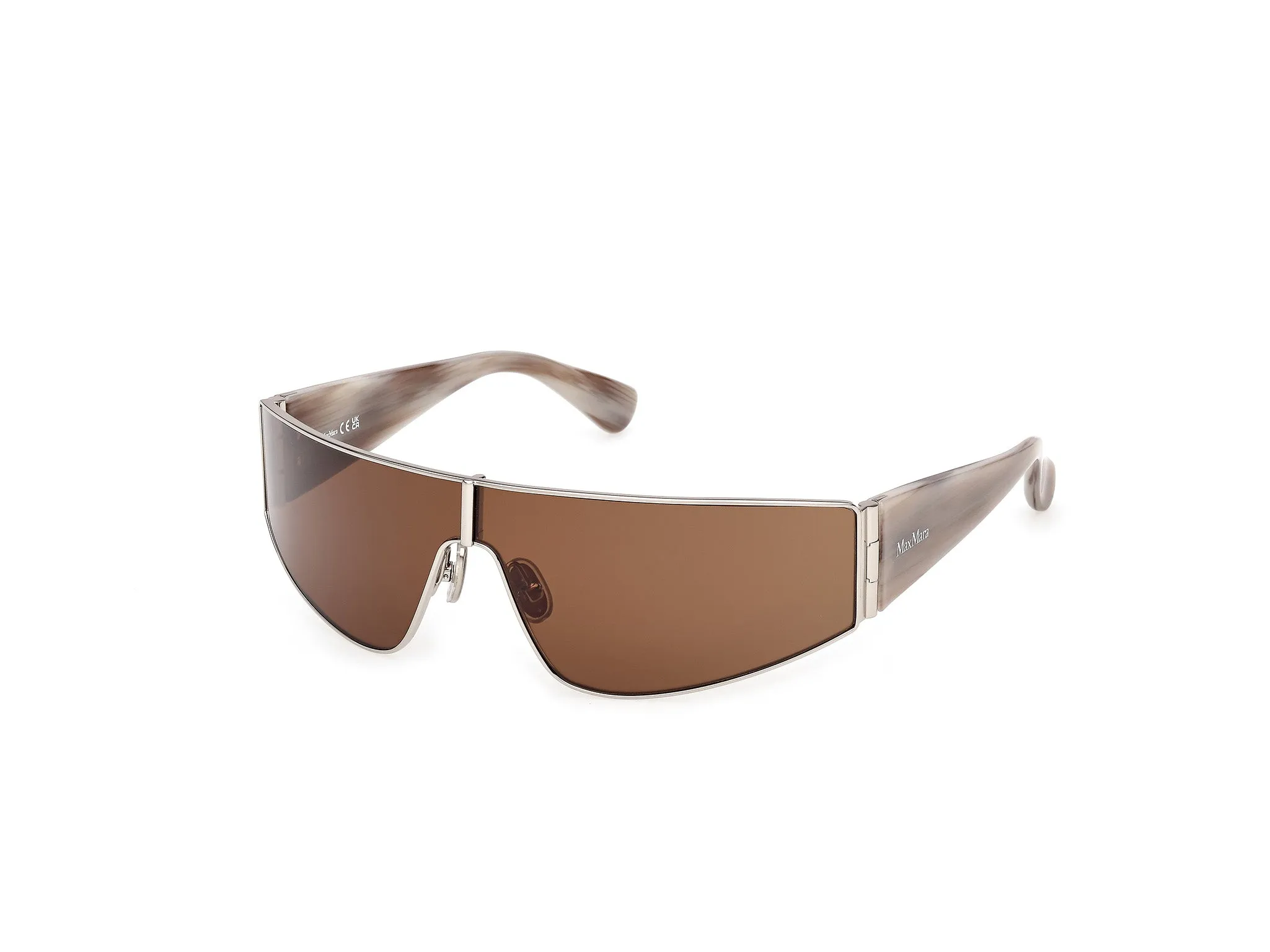 Max Mara MM0164 SPACE 16E Occhiali da sole Metallo Palladio Marrone Maschera Normale - immagine 1