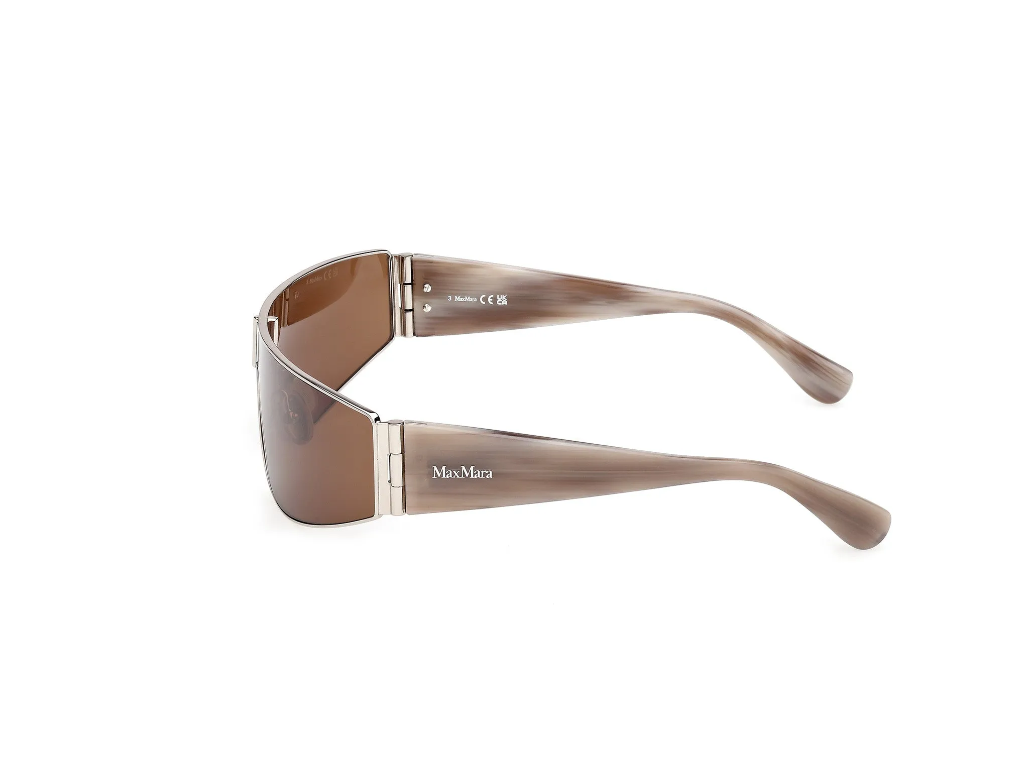 Max Mara MM0164 SPACE 16E Occhiali da sole Metallo Palladio Marrone Maschera Normale - immagine 3