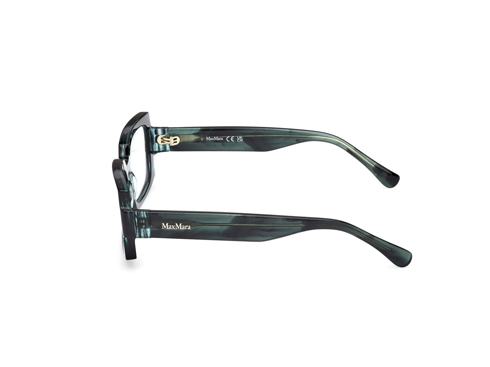 Max Mara MM5189 098 Montature da vista Acetato Verde Squadrata Normale - immagine 3