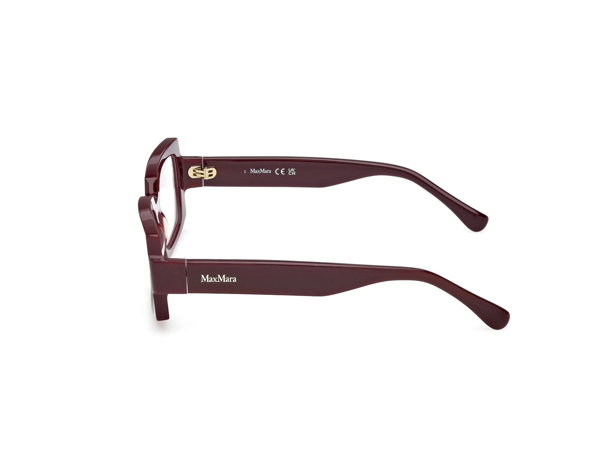 Max Mara MM5189 069 Montature da vista Acetato Bordeaux Squadrata Normale - immagine 3