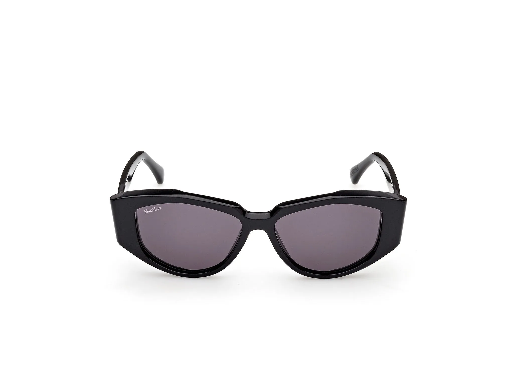 Max Mara MM0161 LEE4 01A Occhiali da sole Acetato Nero Fumo Rotonda Normale - immagine 2
