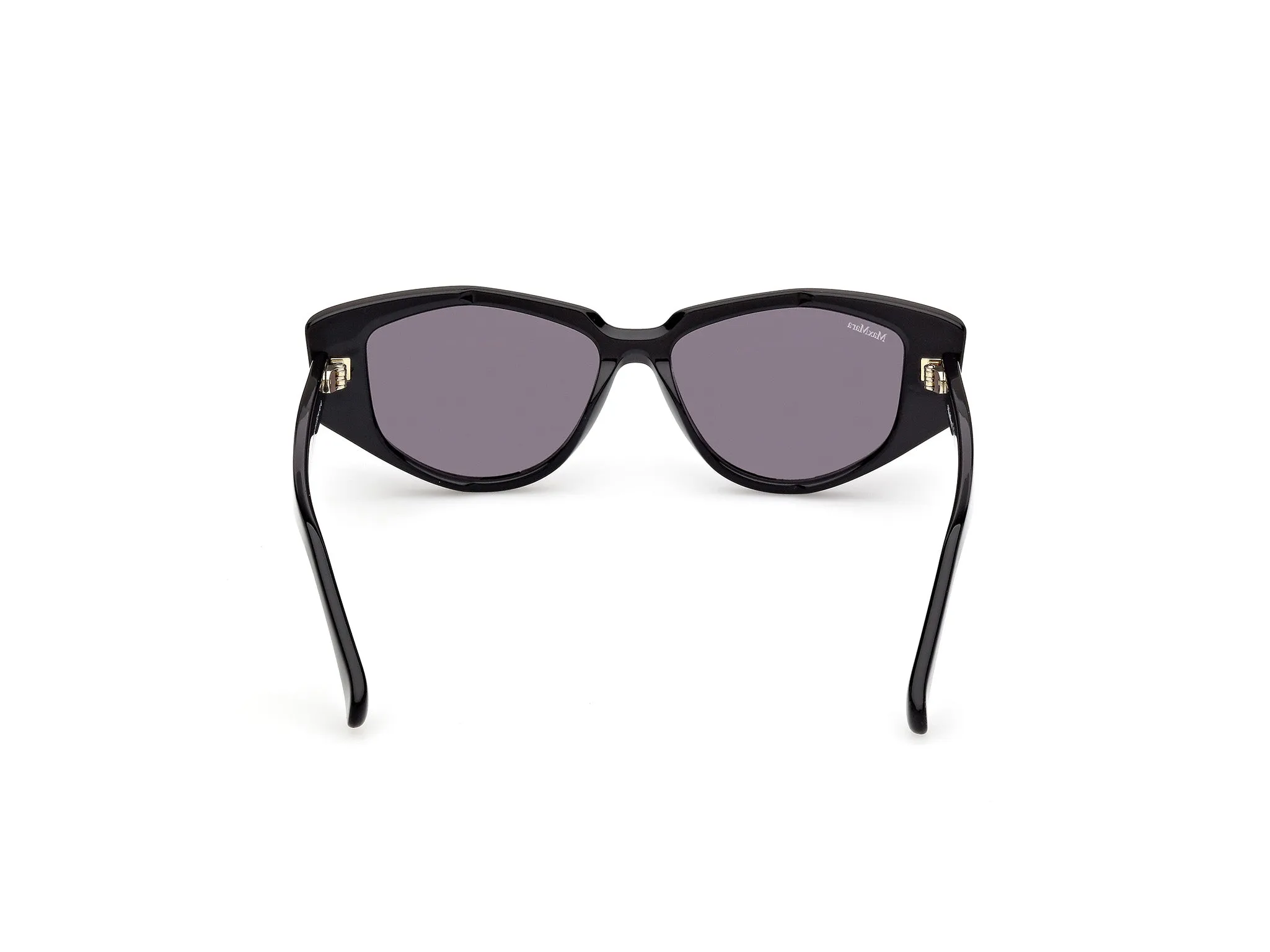 Max Mara MM0161 LEE4 01A Occhiali da sole Acetato Nero Fumo Rotonda Normale - immagine 4