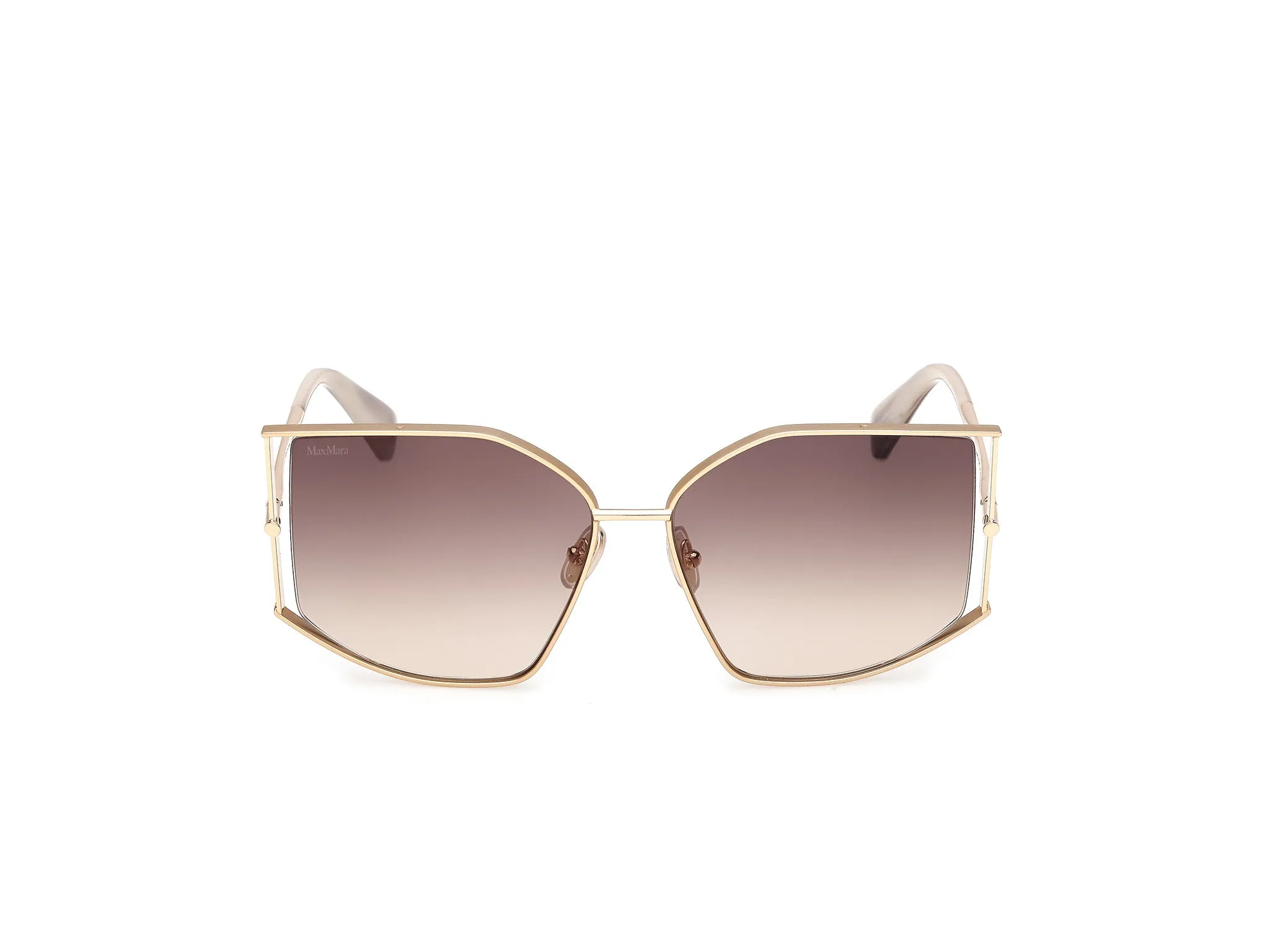 Max Mara MM0142 MENTON-4 32F Occhiali da sole Metallo Oro Marrone Cat Eye Normale - immagine 2