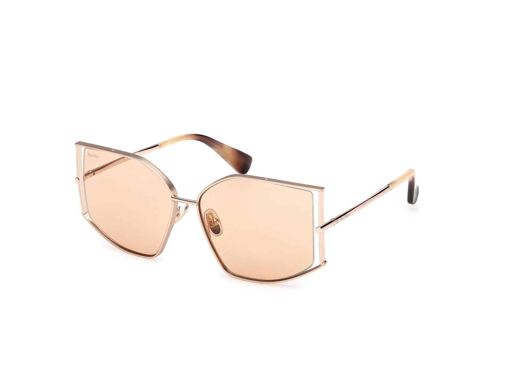 Max Mara MM0142 MENTON-4 28E Occhiali da sole Metallo Oro Marrone Cat Eye Fotocromatiche - immagine 1