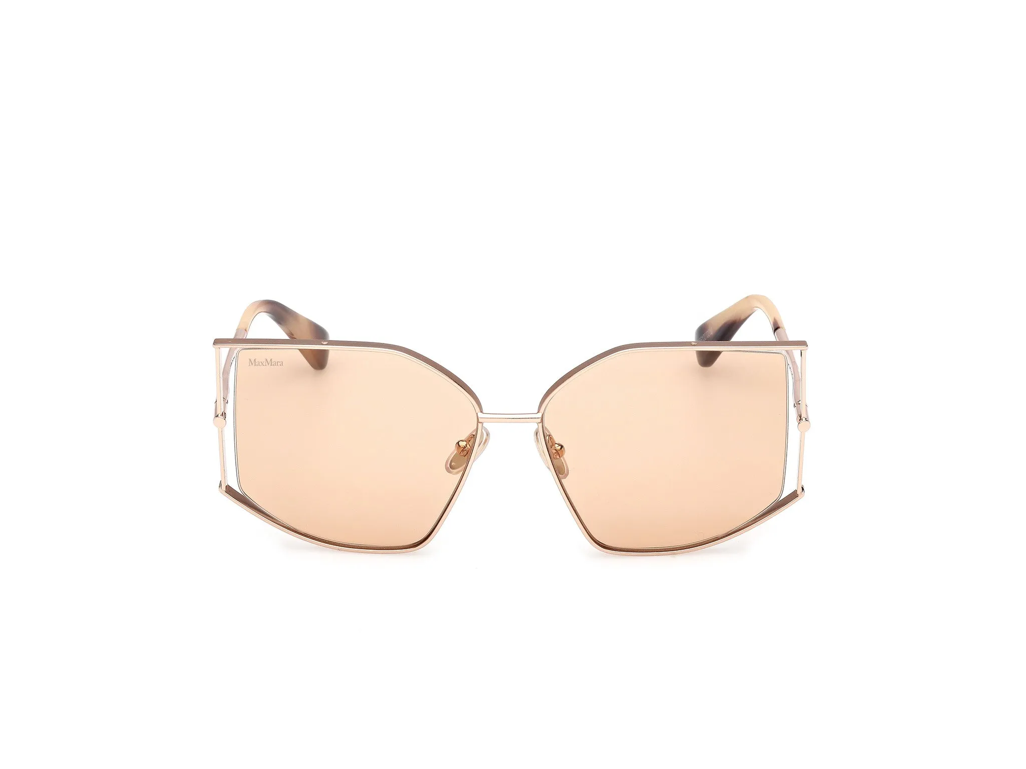 Max Mara MM0142 MENTON-4 28E Occhiali da sole Metallo Oro Marrone Cat Eye Fotocromatiche - immagine 2