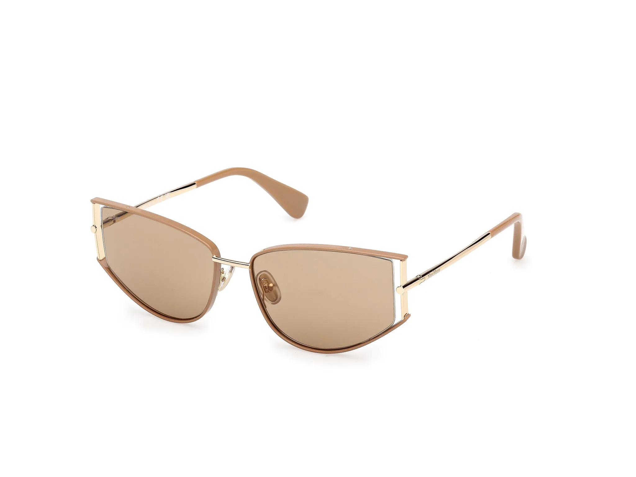 Max Mara MM0141 MENTON-3 45E Occhiali da sole Metallo Oro Marrone Cat Eye Normale - immagine 1