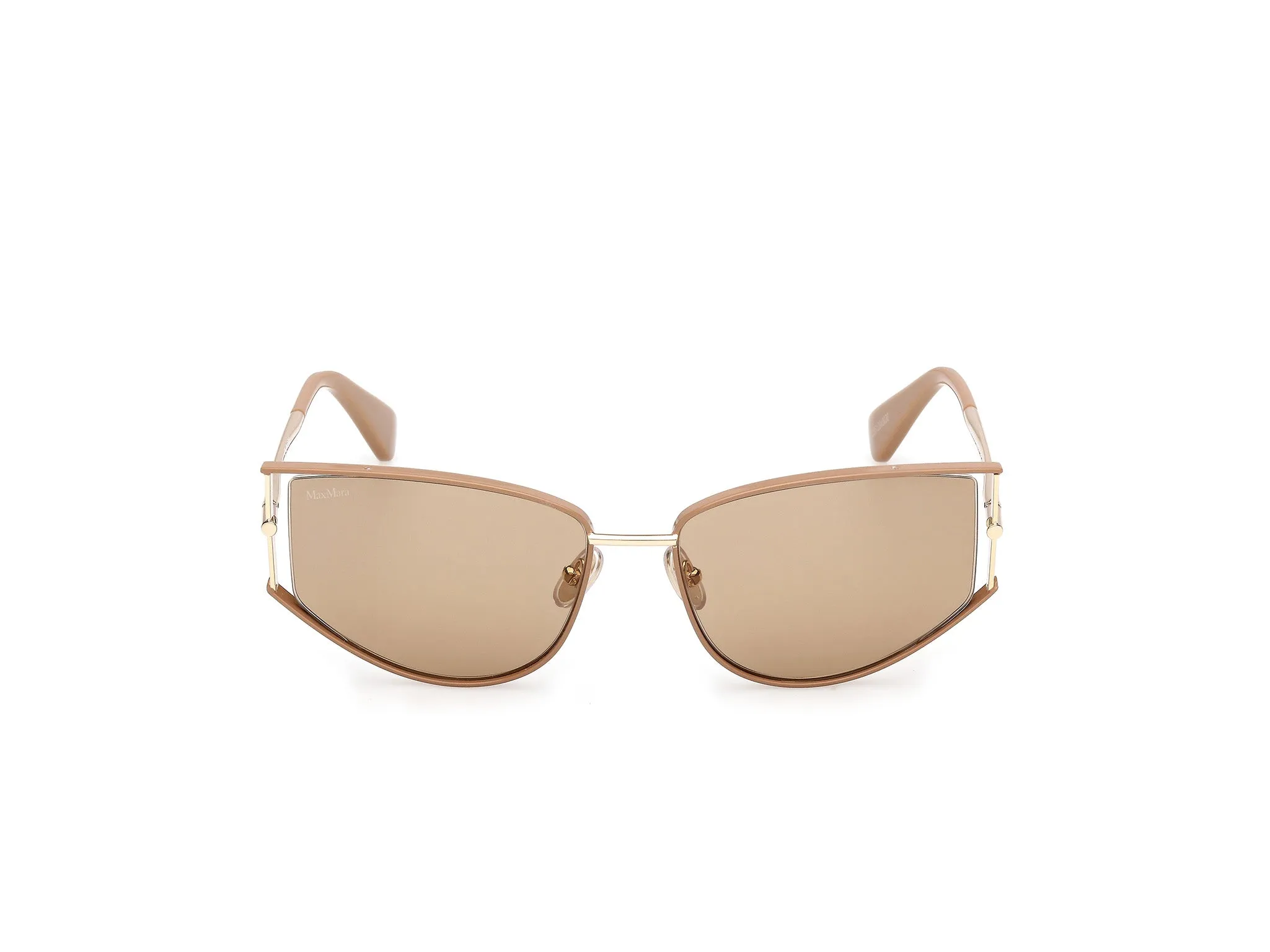 Max Mara MM0141 MENTON-3 45E Occhiali da sole Metallo Oro Marrone Cat Eye Normale - immagine 2