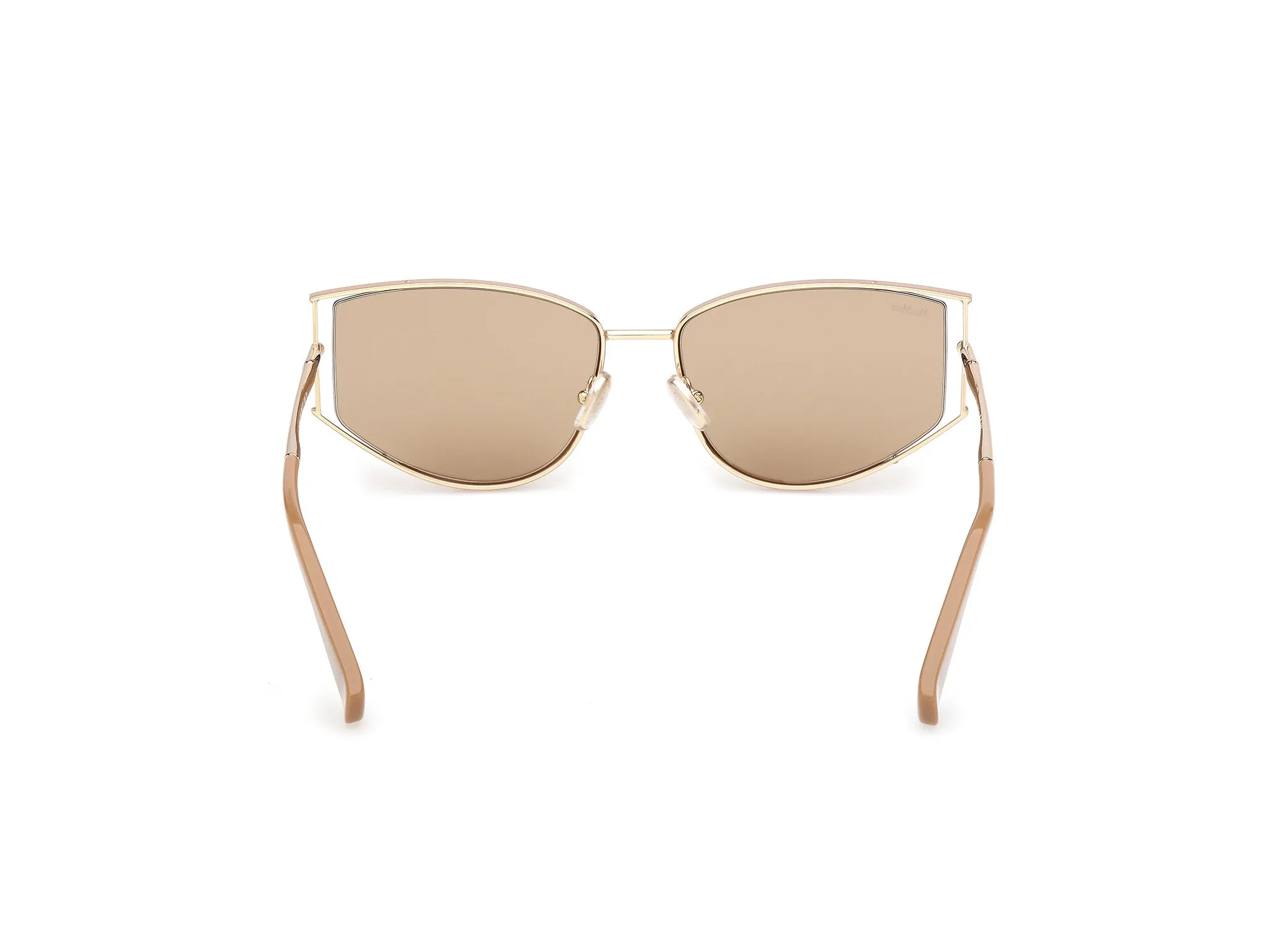 Max Mara MM0141 MENTON-3 45E Occhiali da sole Metallo Oro Marrone Cat Eye Normale - immagine 4