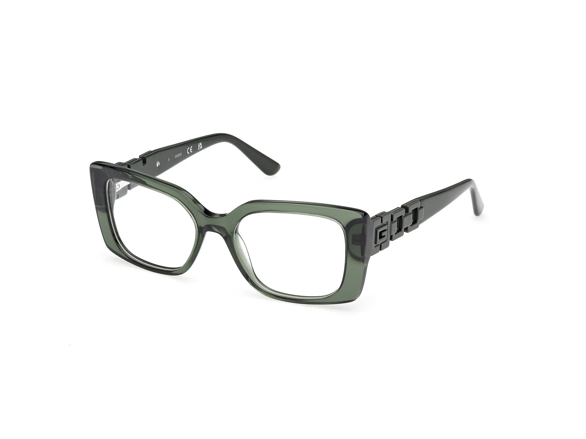 Guess GU50322 096 Montature da vista Acetato Verde Squadrata Normale - immagine 1