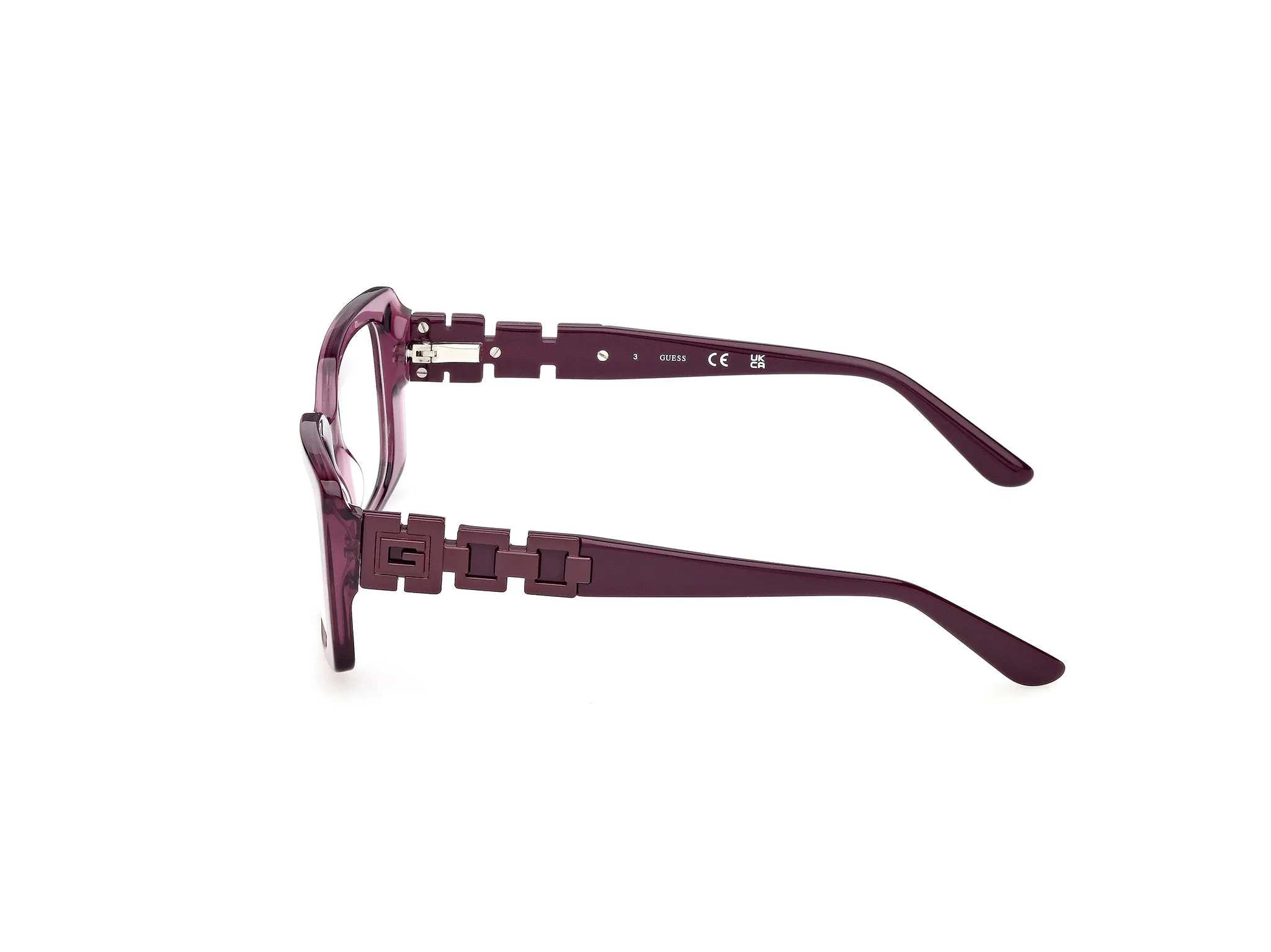Guess GU50322 081 Montature da vista Acetato Viola Squadrata Normale - immagine 3