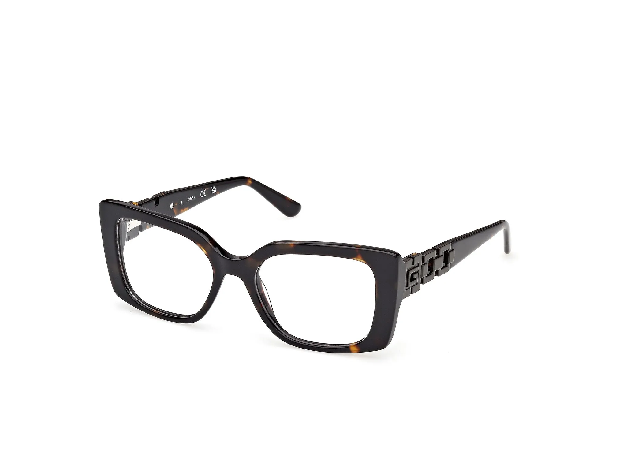 Guess GU50322 052 Montature da vista Acetato Havana Squadrata Normale - immagine 1