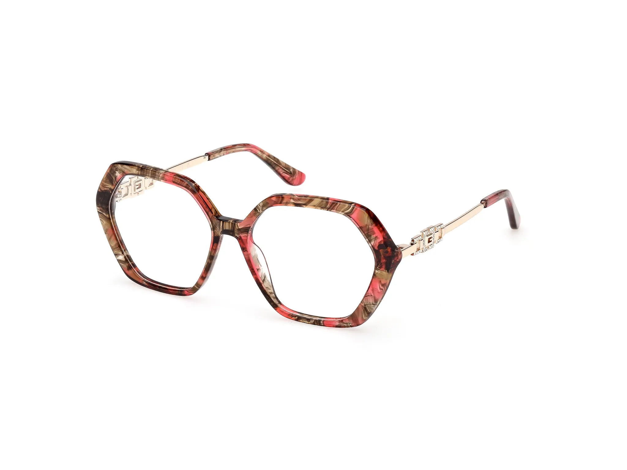 Guess GU50317 071 Montature da vista Acetato Bordeaux Geometrica Normale - immagine 1