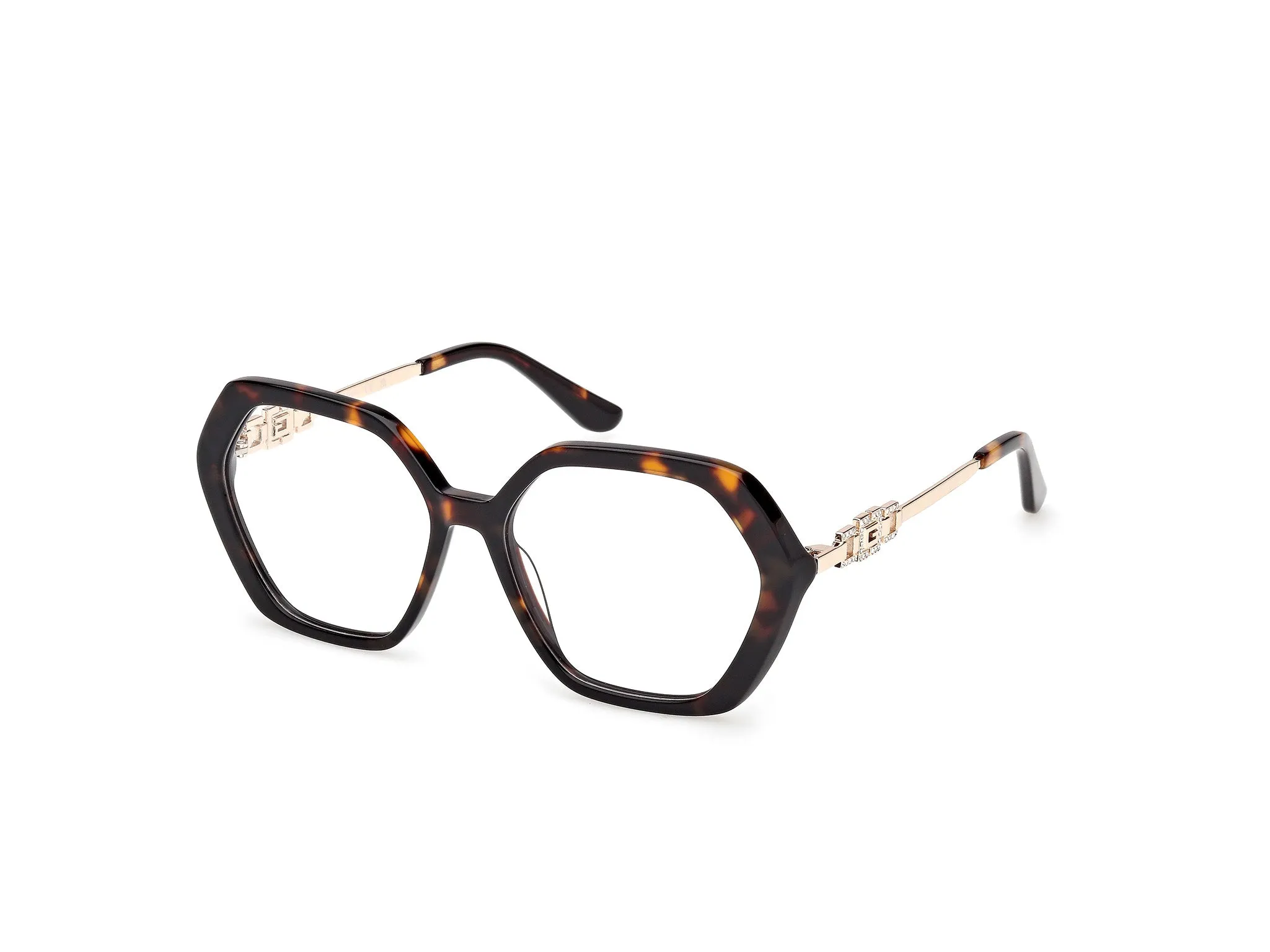 Guess GU50317 052 Montature da vista Acetato Havana Geometrica Normale - immagine 1