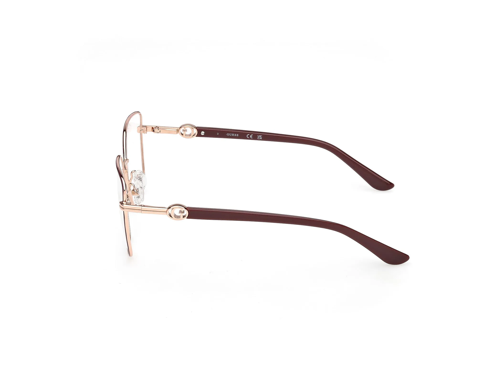 Guess GU50313 069 Montature da vista Metallo Bordeaux Squadrata Normale - immagine 3