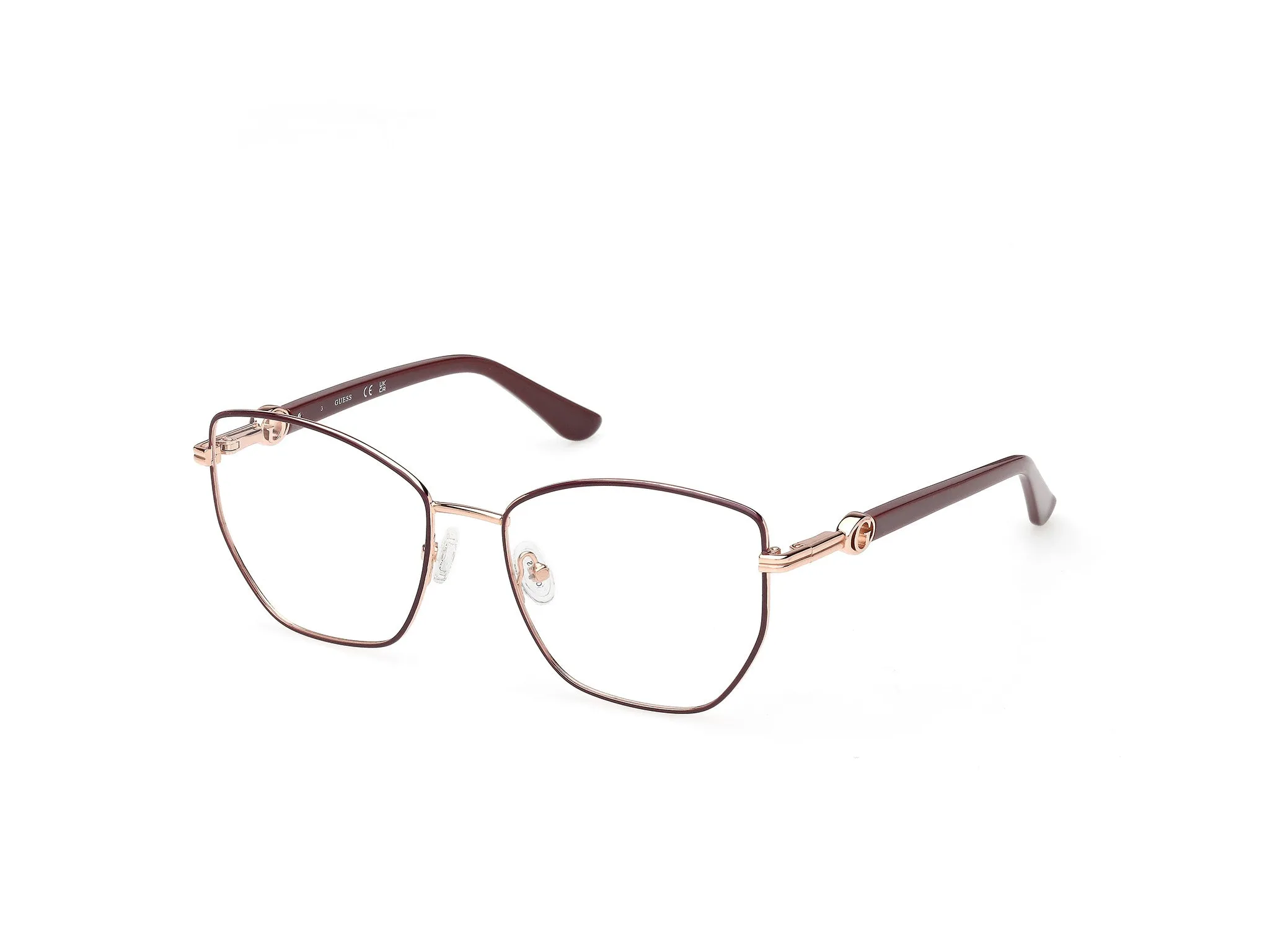 Guess GU50312 069 Montature da vista Metallo Bordeaux Geometrica Normale - immagine 1