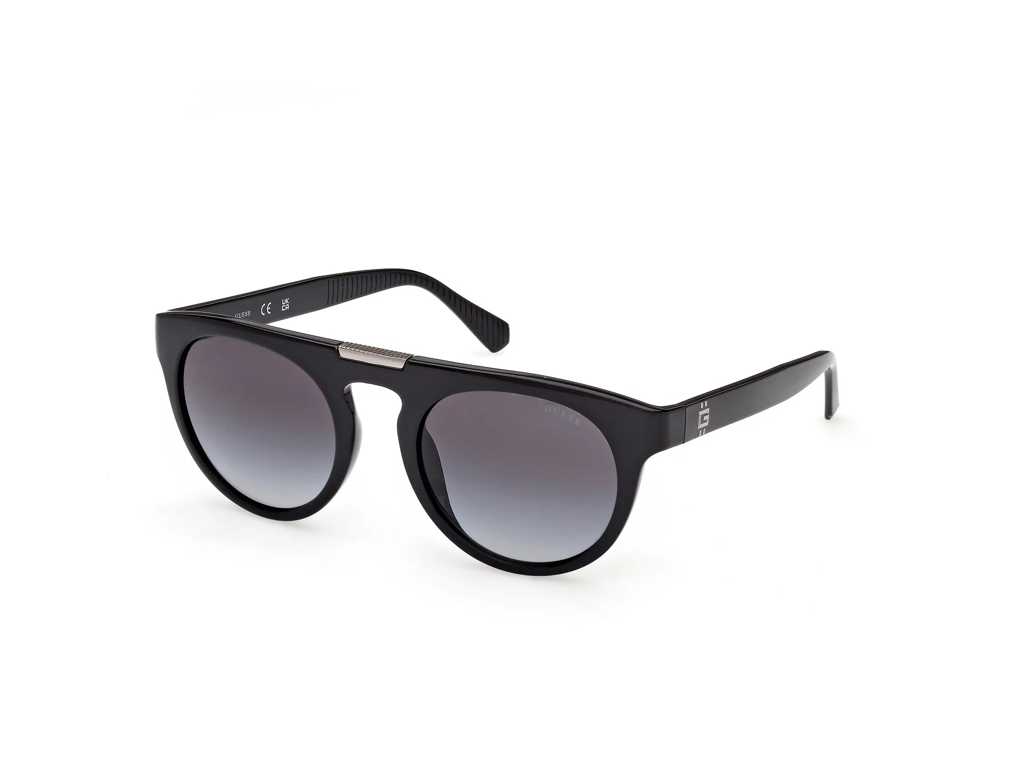Guess GU00275 01B Occhiali da sole Iniettato Nero Fumo Rotonda Normale - immagine 1