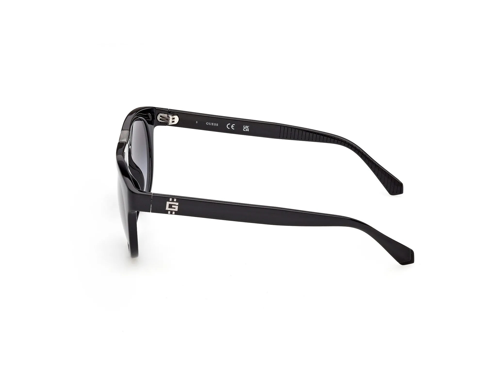 Guess GU00275 01B Occhiali da sole Iniettato Nero Fumo Rotonda Normale - immagine 3