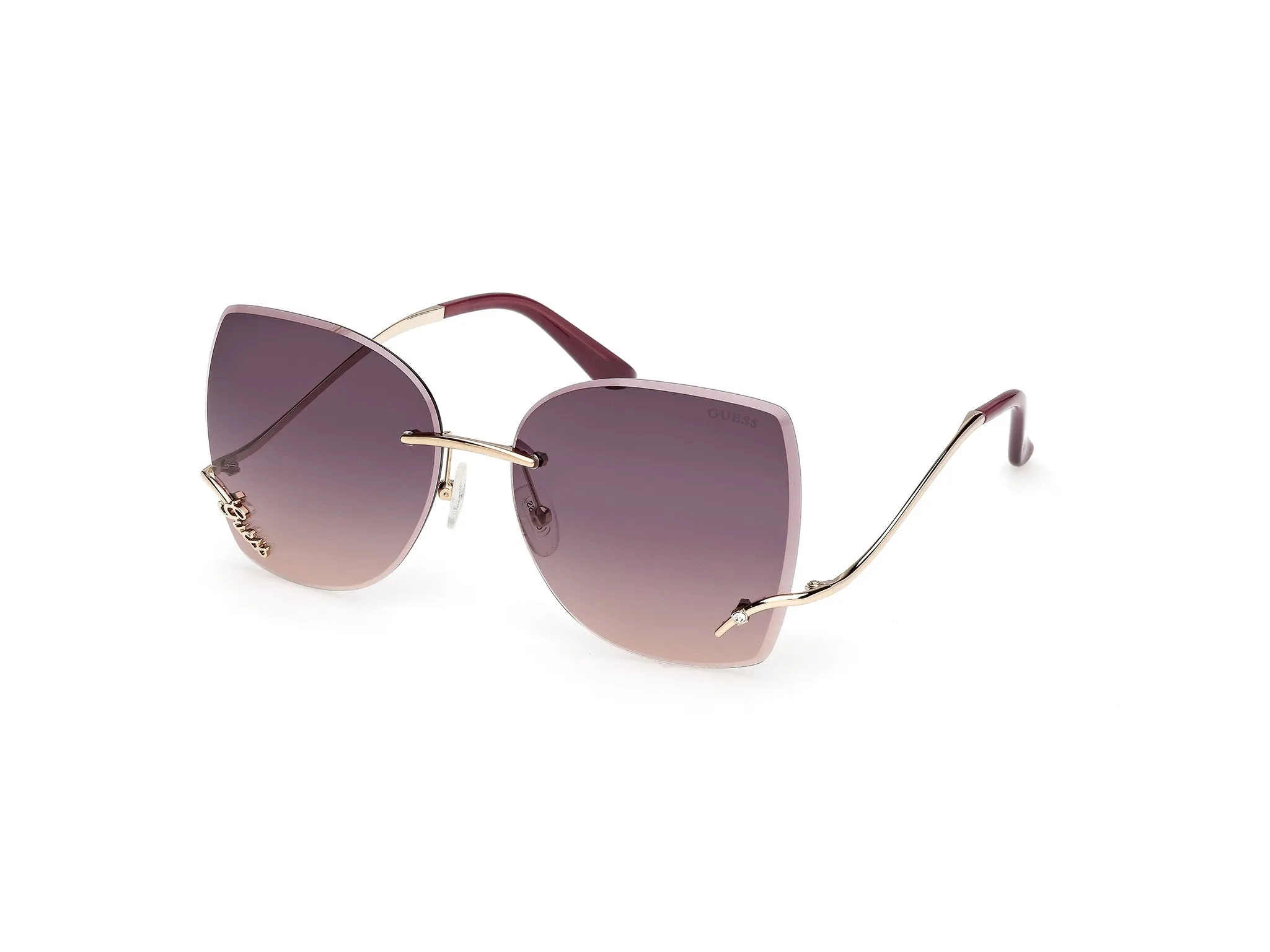Guess GU00269 32Z Occhiali da sole Metallo Oro Viola Squadrata Normale - immagine 1