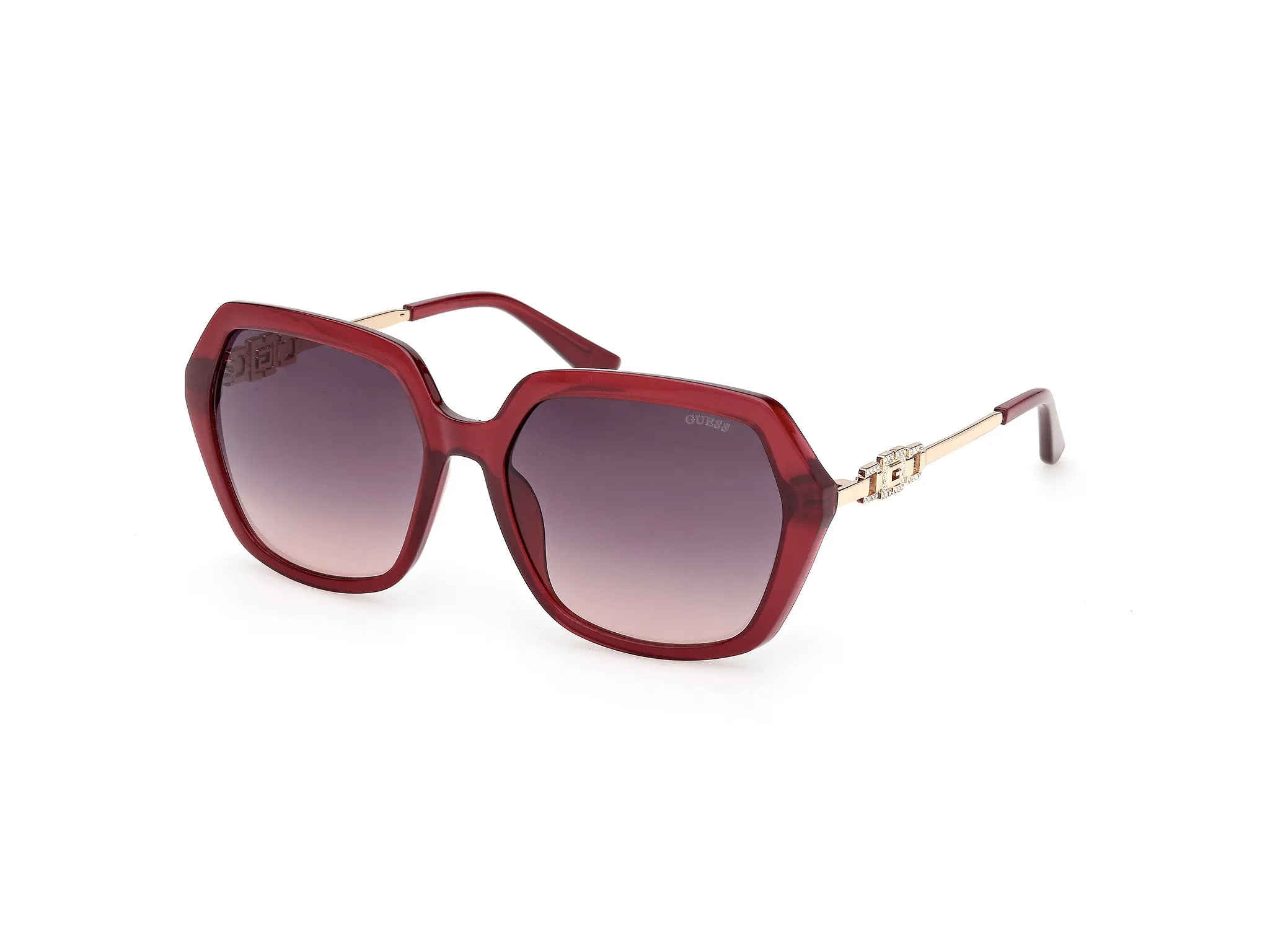 Guess GU00267 69Z Occhiali da sole Iniettato Bordeaux Viola Geometrica Normale - immagine 1