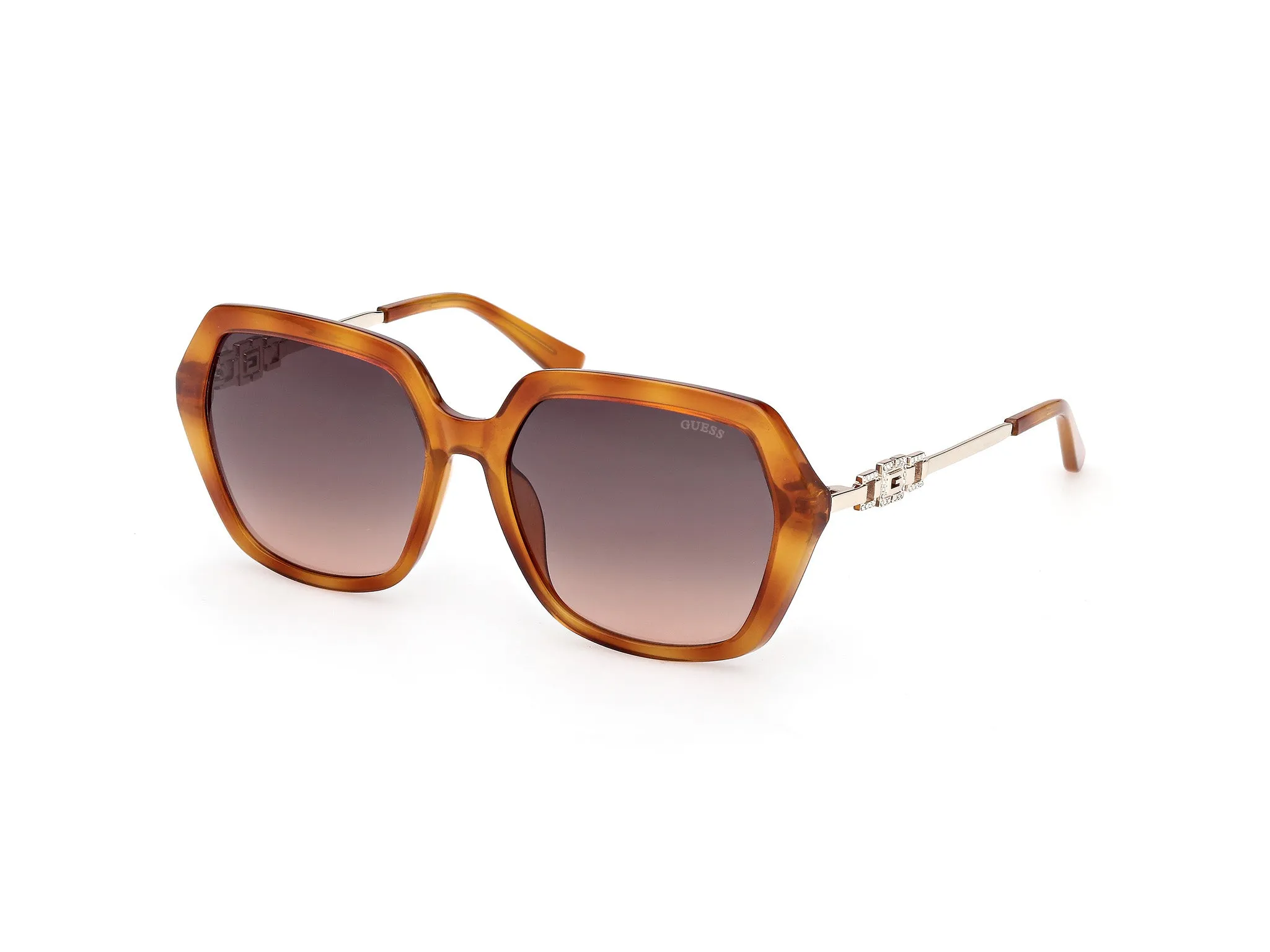 Guess GU00267 53F Occhiali da sole Iniettato Havana Marrone Geometrica Normale - immagine 1