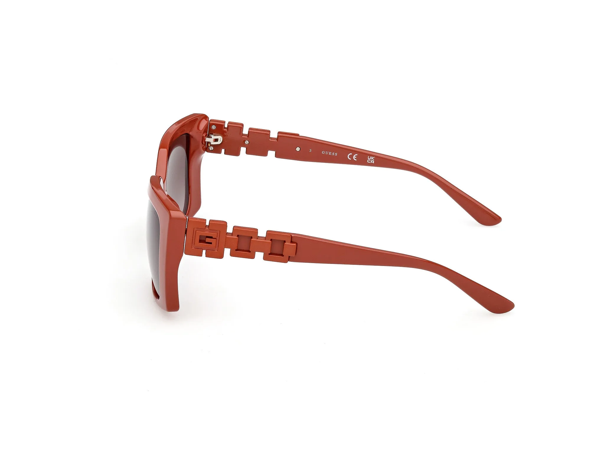 Guess GU00265-H 44F Occhiali da sole Iniettato Arancione Marrone Squadrata Normale - immagine 3