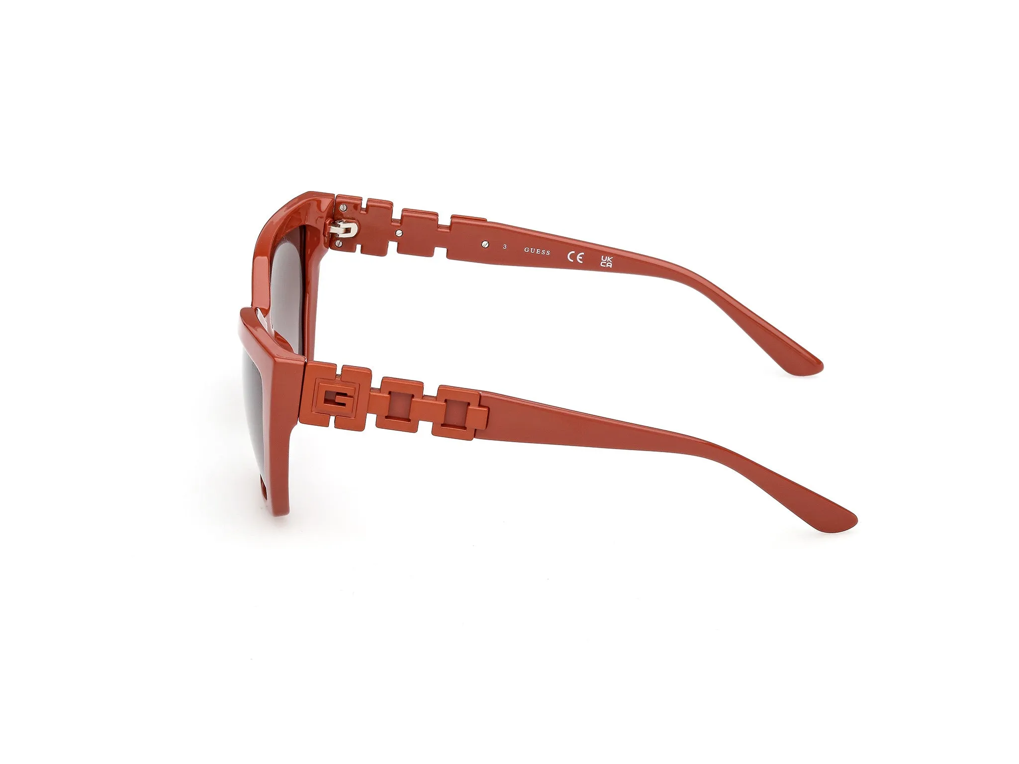 Guess GU00264 44F Occhiali da sole Iniettato Arancione Marrone Cat Eye Normale - immagine 3