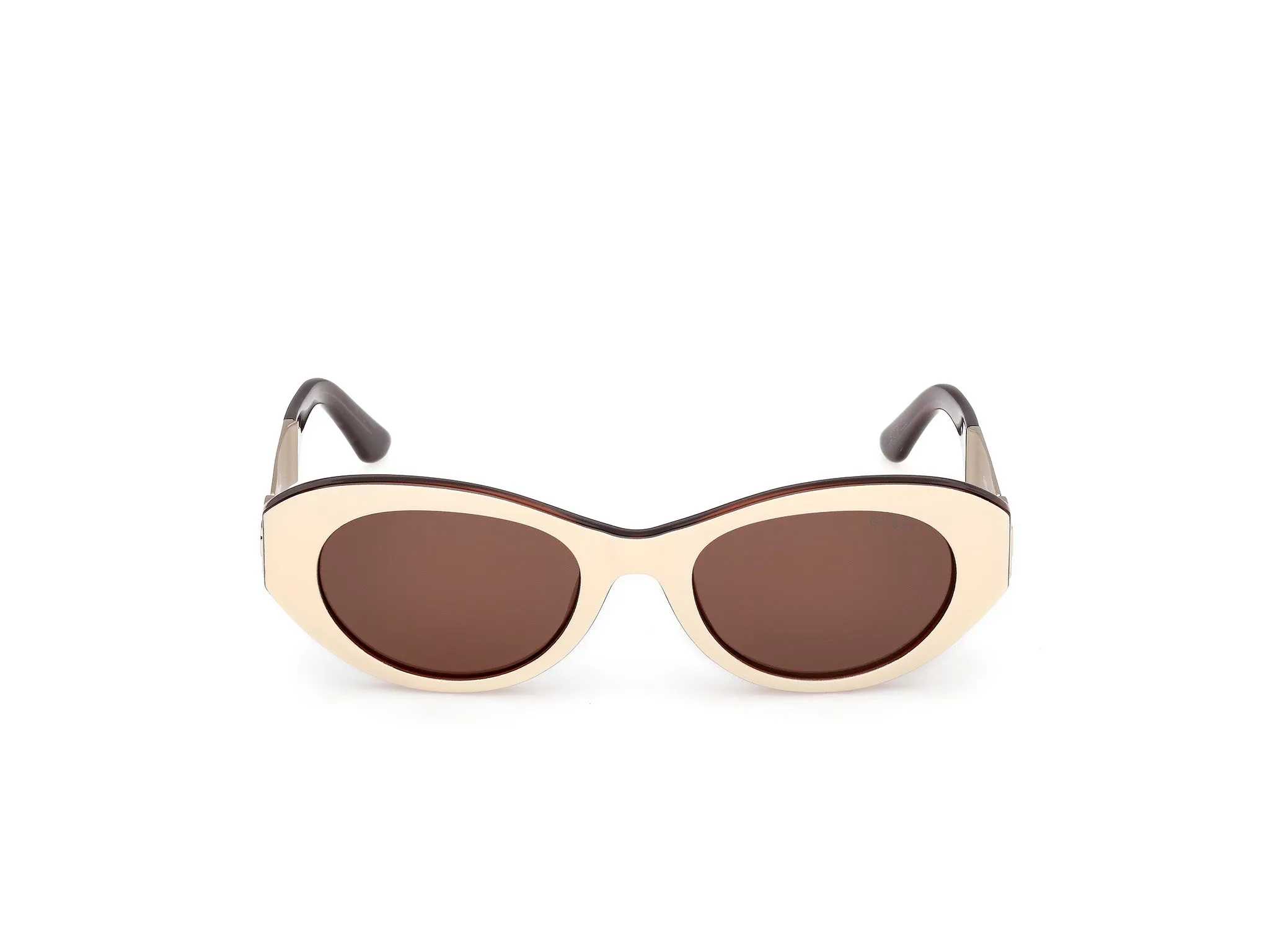 Guess GU00261-H 25E Occhiali da sole Iniettato Avorio Marrone Rotonda Normale - immagine 2