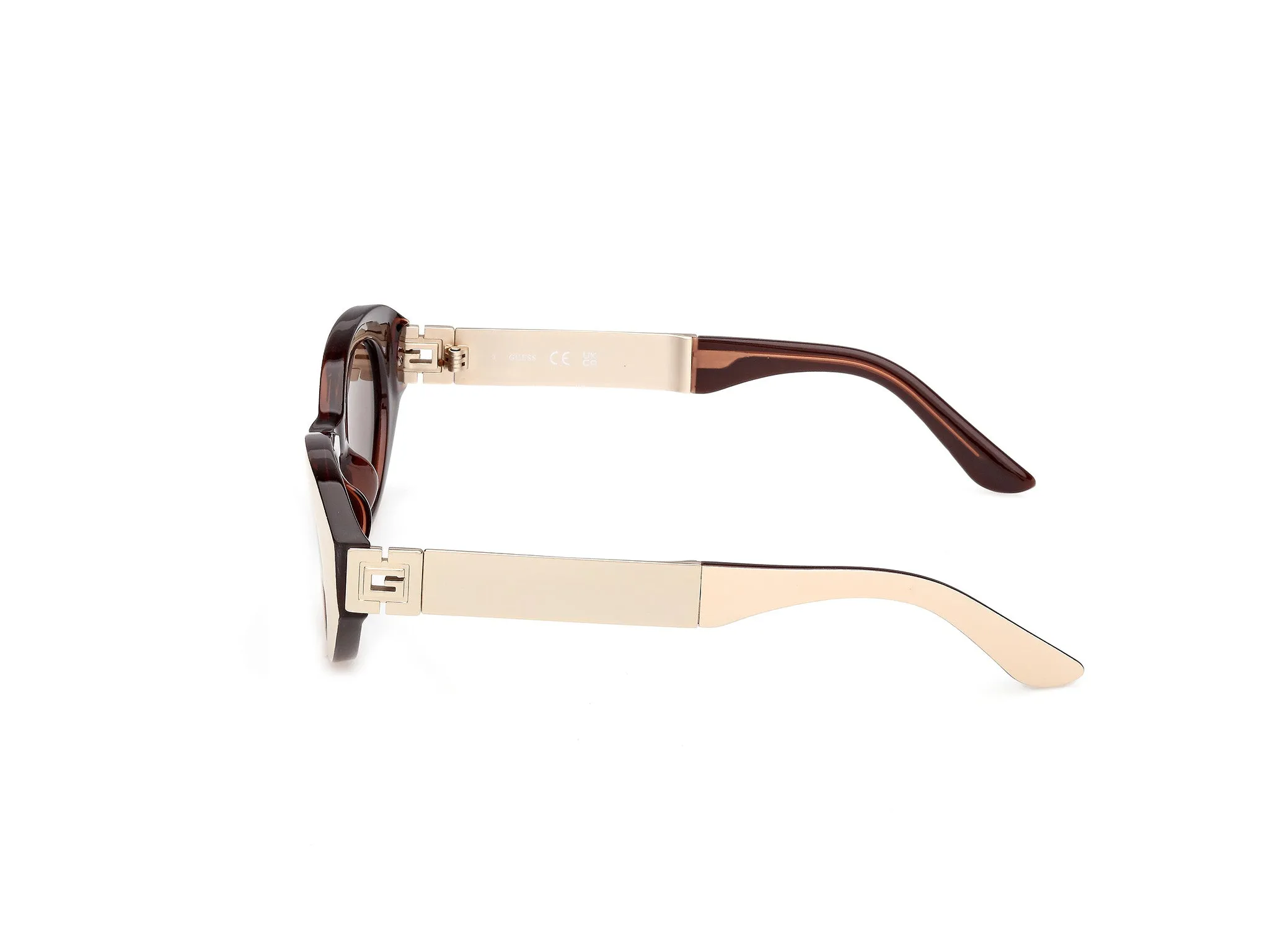 Guess GU00261-H 25E Occhiali da sole Iniettato Avorio Marrone Rotonda Normale - immagine 3