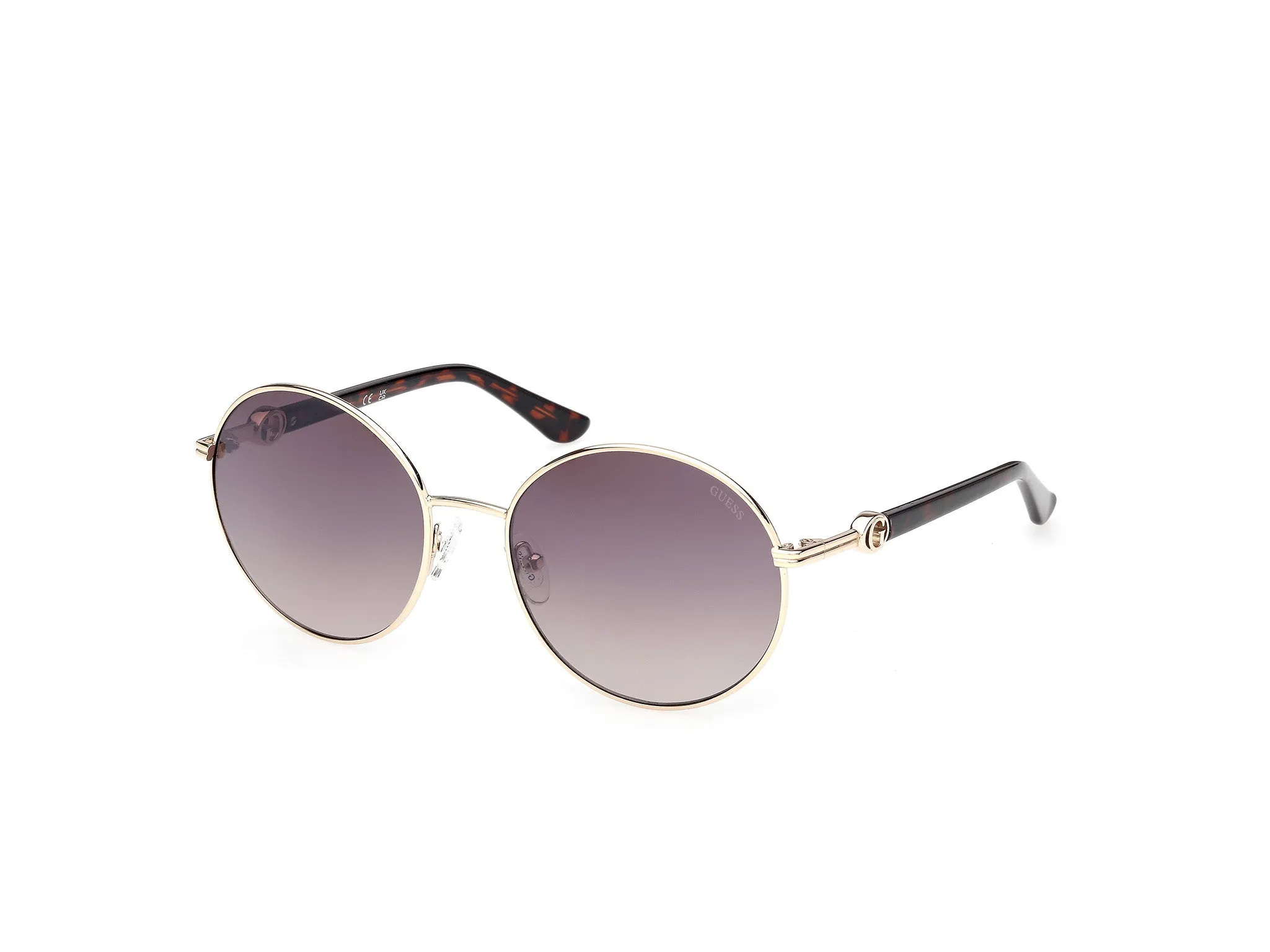 Guess GU00260 32G Occhiali da sole Metallo Oro Marrone Rotonda Normale - immagine 1