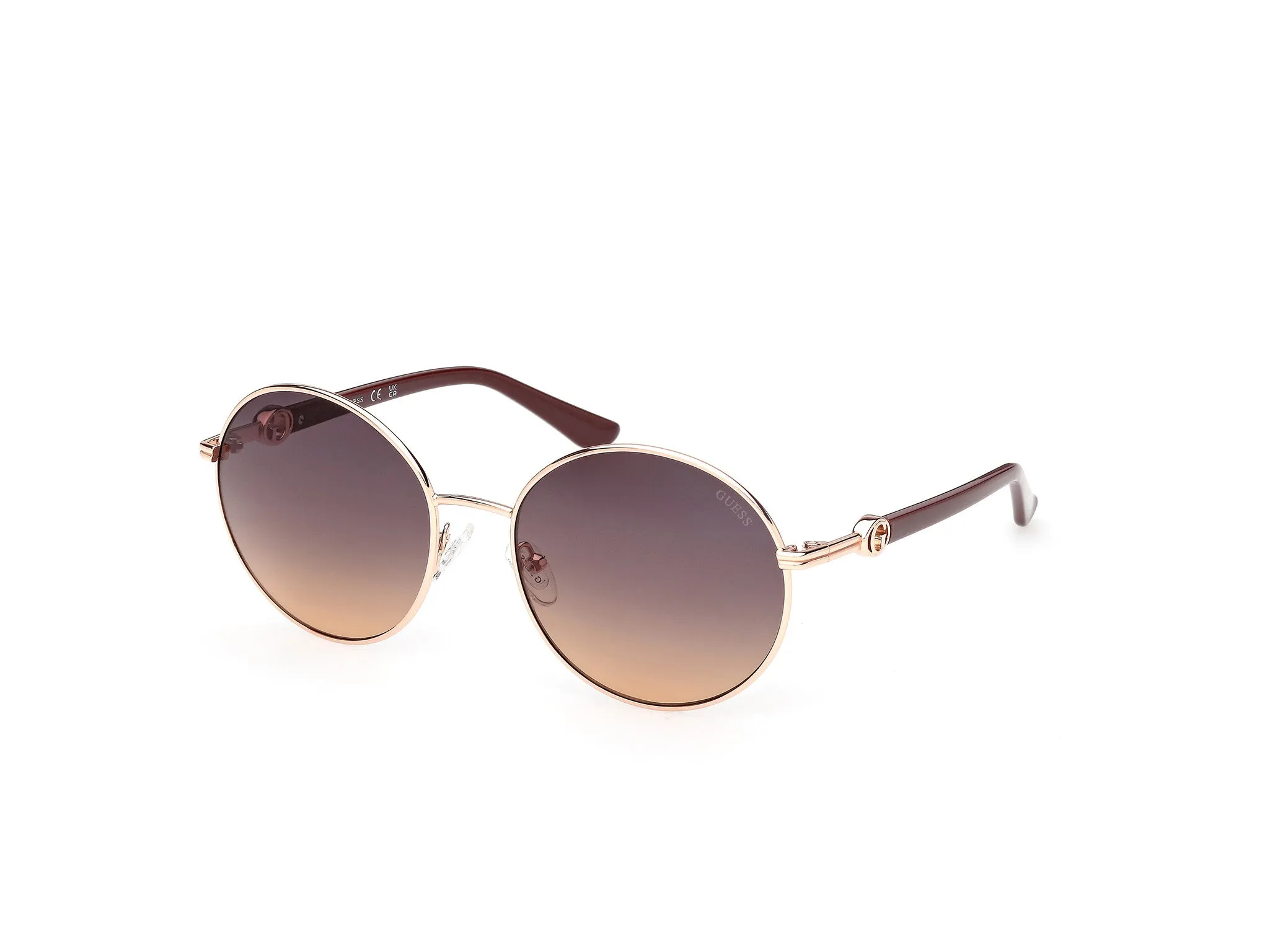 Guess GU00260 28B Occhiali da sole Metallo Oro Fumo Rotonda Normale - immagine 1