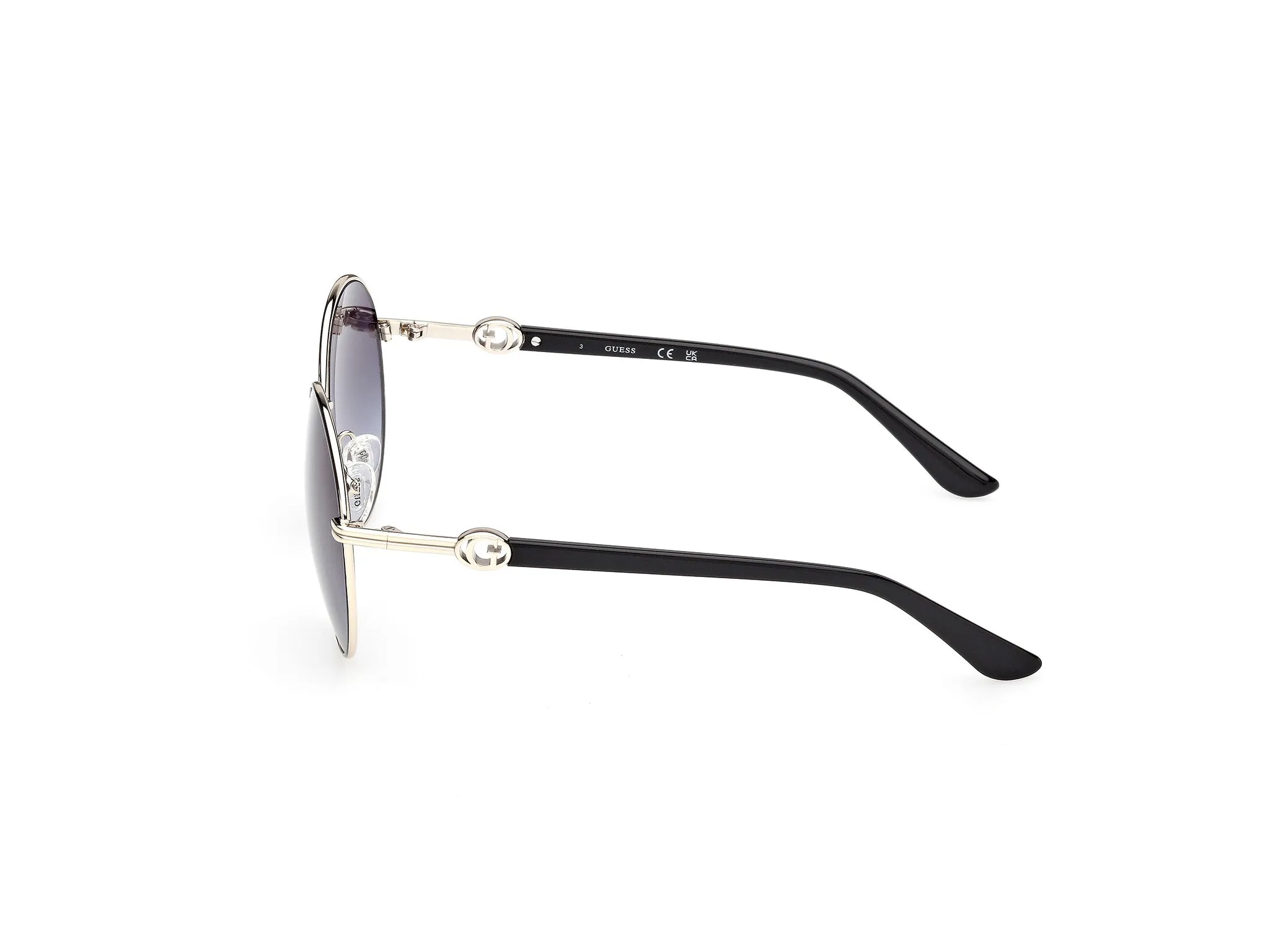 Guess GU00260 01B Occhiali da sole Metallo Nero Fumo Rotonda Normale - immagine 3