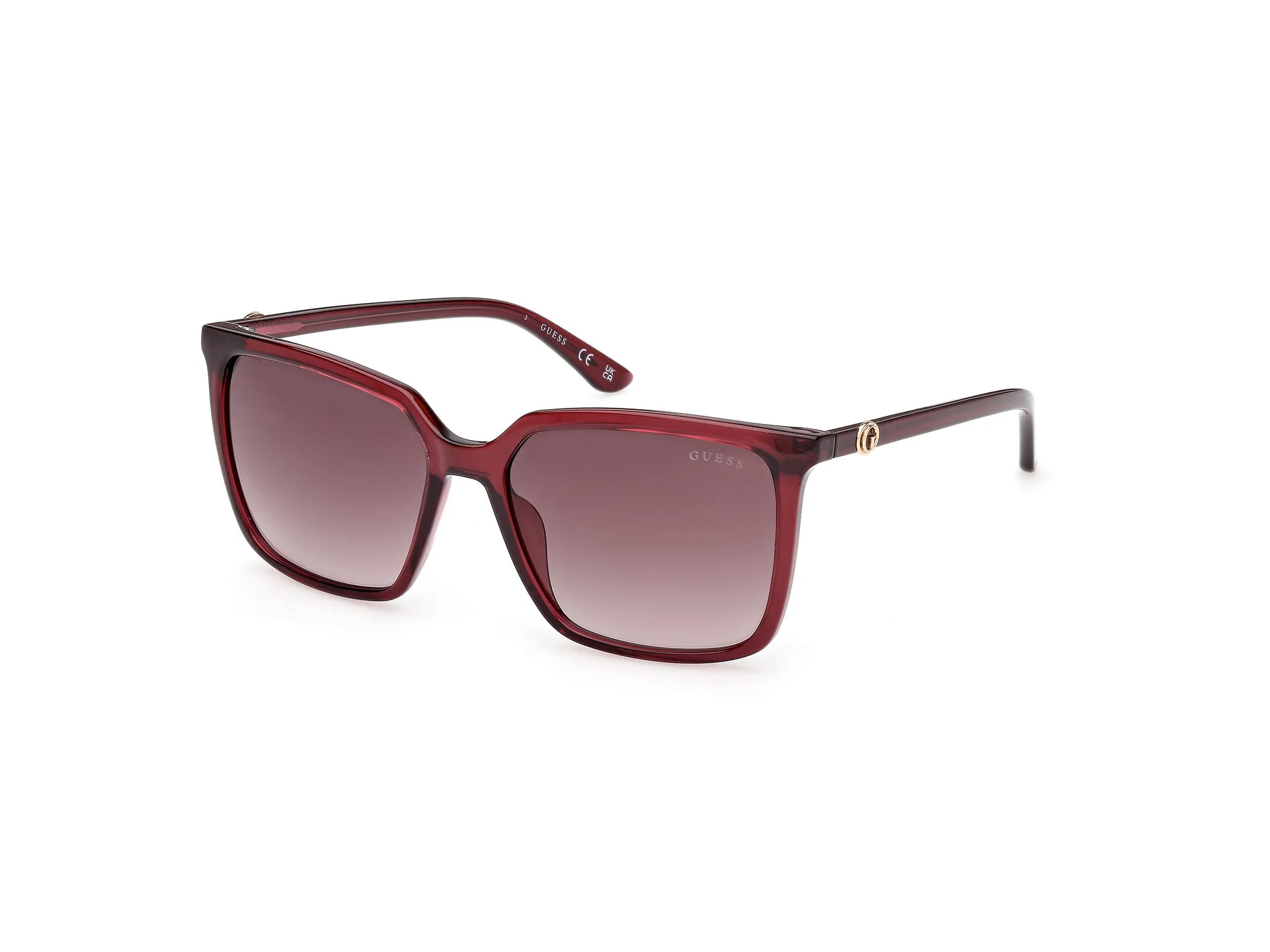 Guess GU00258 69F Occhiali da sole Iniettato Bordeaux Marrone Squadrata Normale - immagine 1
