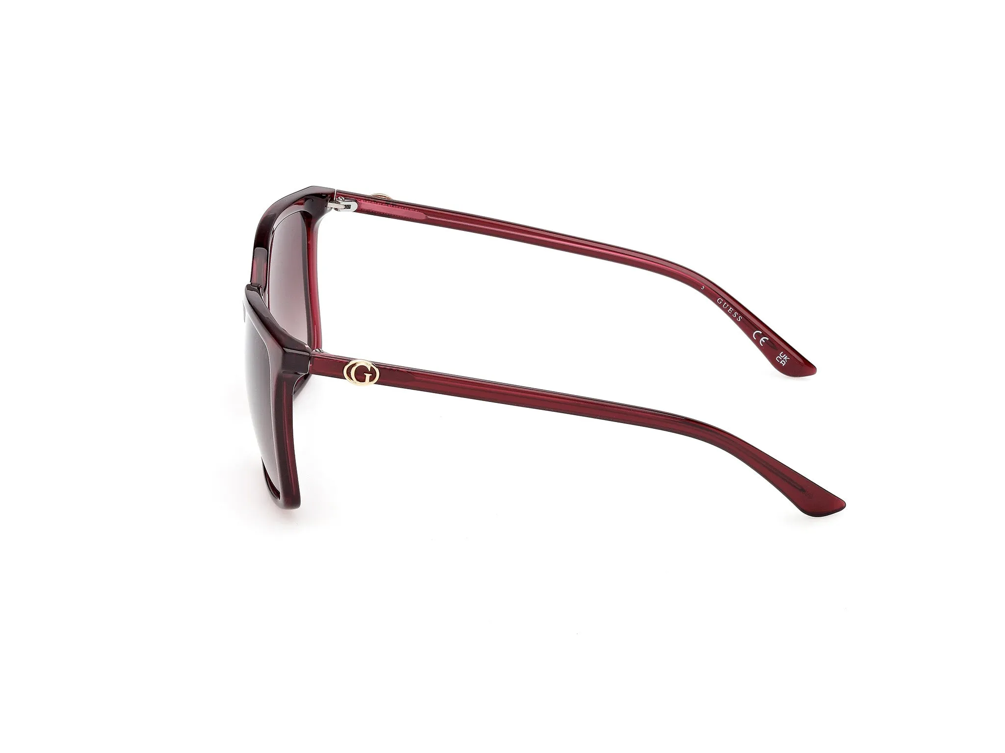 Guess GU00258 69F Occhiali da sole Iniettato Bordeaux Marrone Squadrata Normale - immagine 3