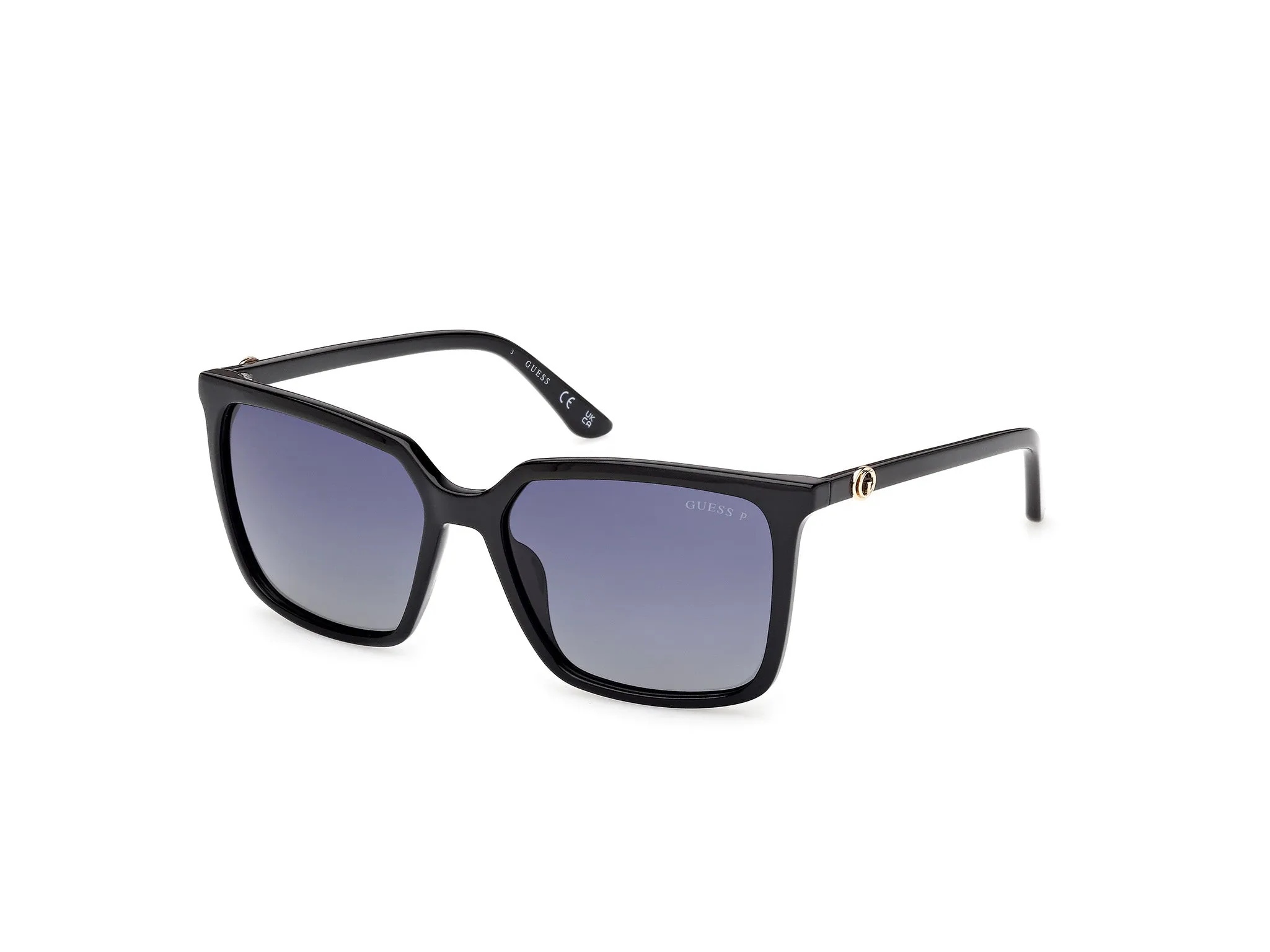 Guess GU00258 01D Occhiali da sole Iniettato Nero Fumo Squadrata Polarizzata - immagine 1