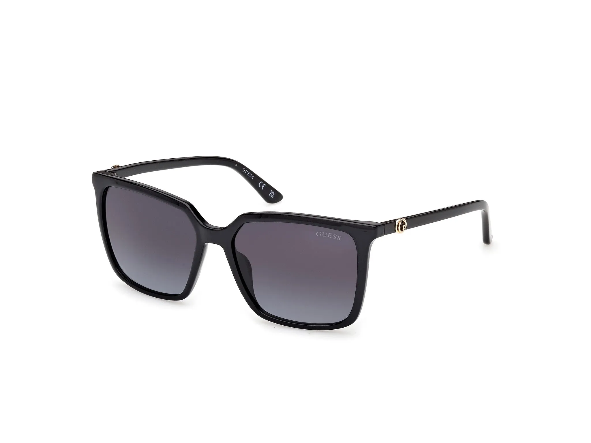 Guess GU00258 01B Occhiali da sole Iniettato Nero Fumo Squadrata Normale - immagine 1