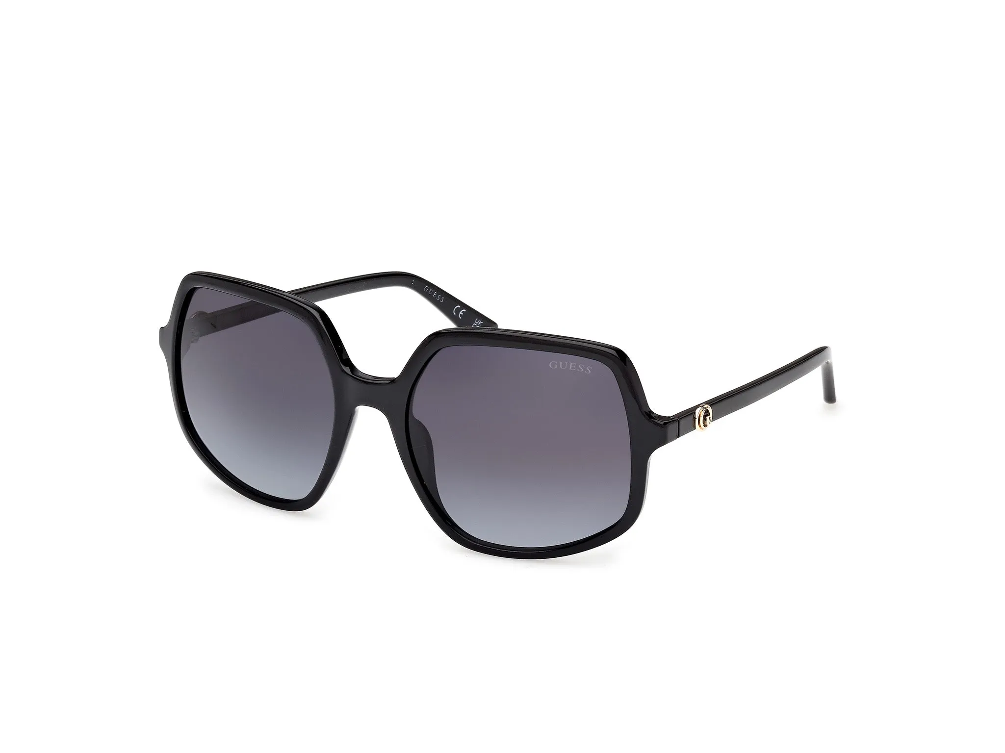 Guess GU00257 01B Occhiali da sole Iniettato Nero Fumo Squadrata Normale - immagine 1