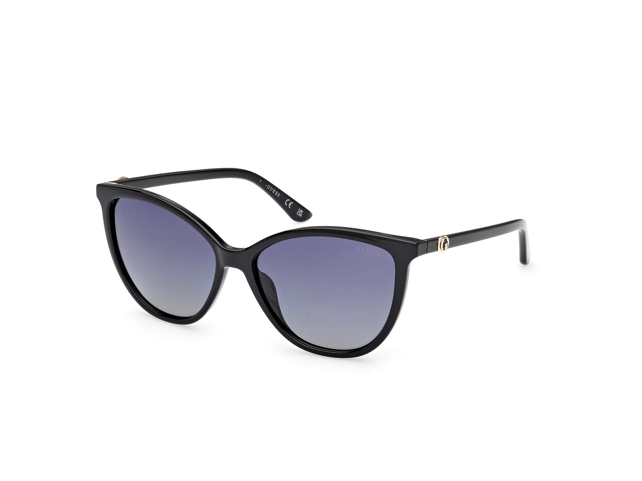 Guess GU00256 01D Occhiali da sole Iniettato Nero Fumo Cat Eye Polarizzata - immagine 1