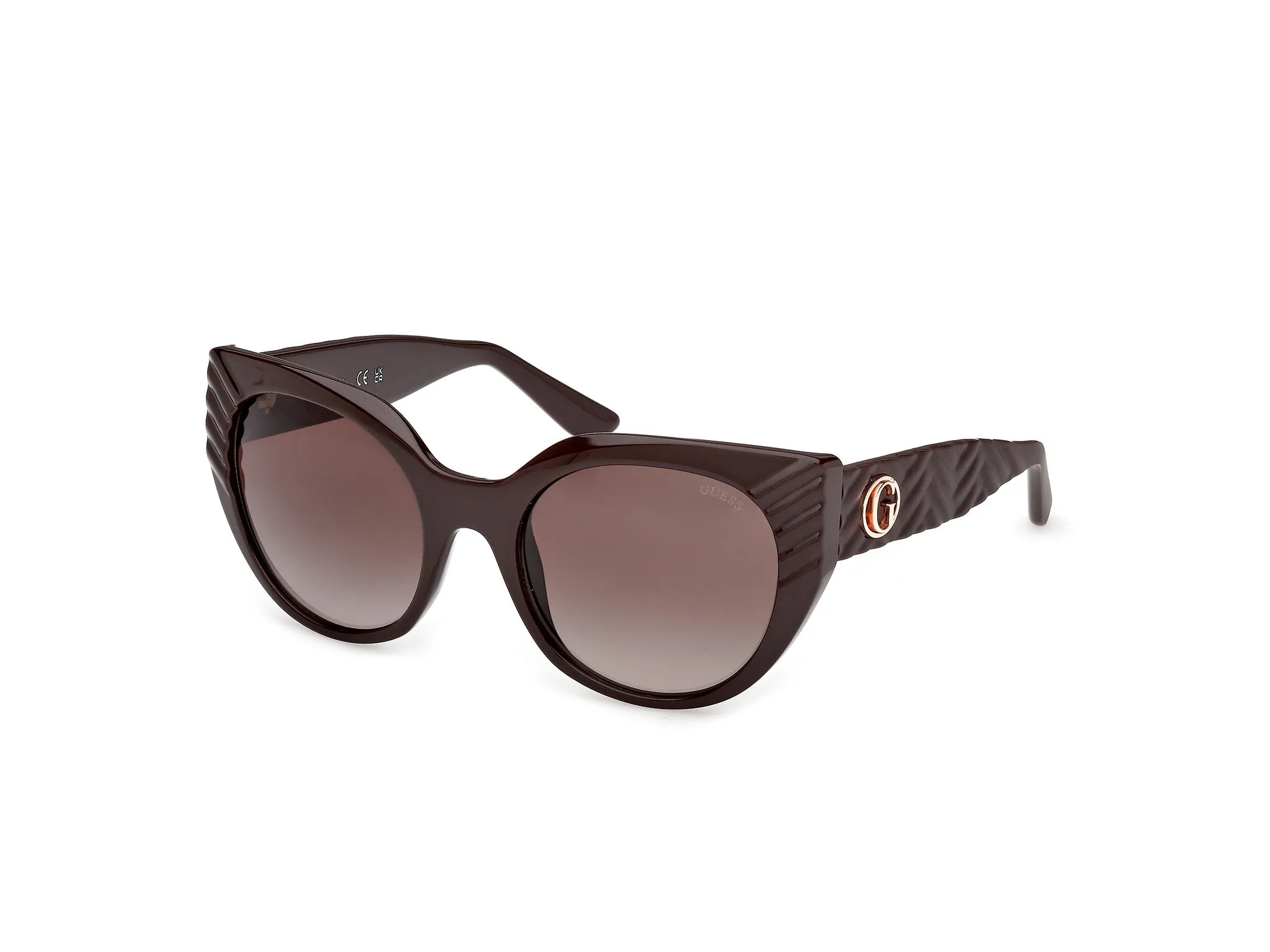 Guess GU00255 48F Occhiali da sole Iniettato Marrone Marrone Cat Eye Normale - immagine 1