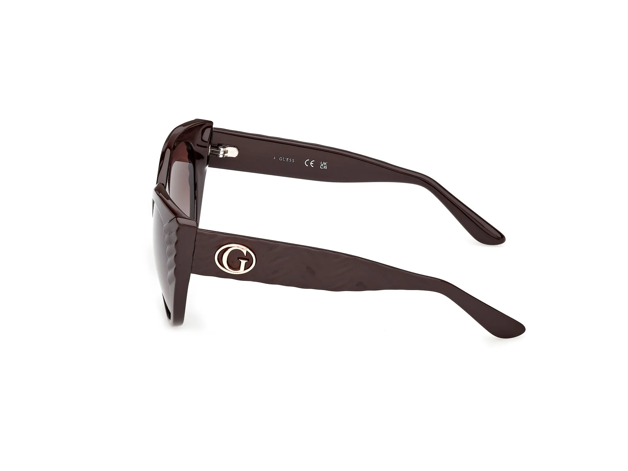 Guess GU00255 48F Occhiali da sole Iniettato Marrone Marrone Cat Eye Normale - immagine 3