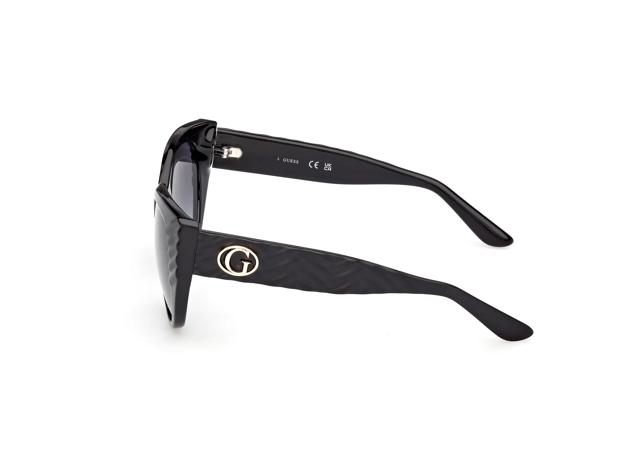 Guess GU00255 01B Occhiali da sole Iniettato Nero Fumo Cat Eye Normale - immagine 3